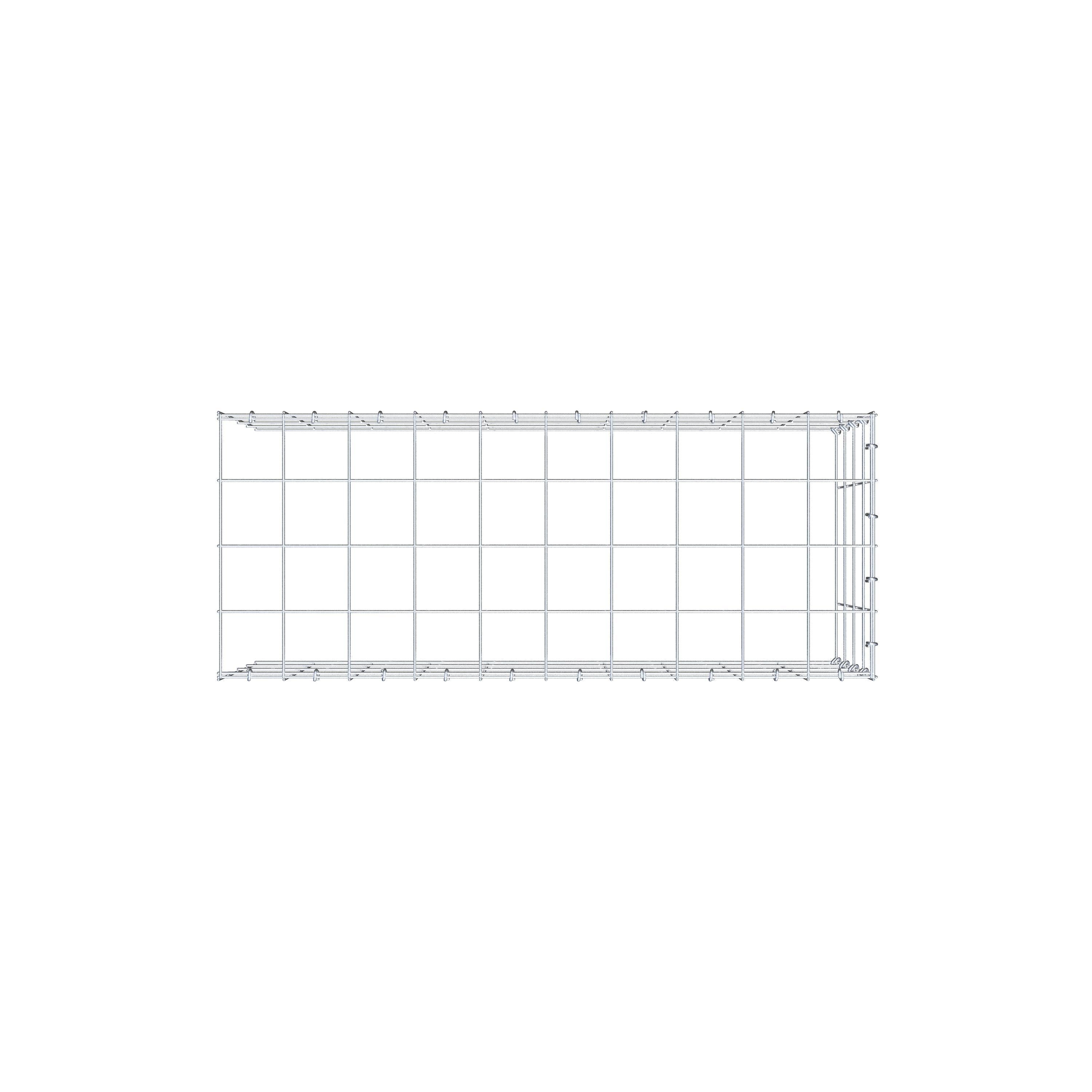 Gabião Tipo 4 100 cm x 40 cm x 40 cm (C x A x P), malhagem 10 cm x 10 cm, anel C