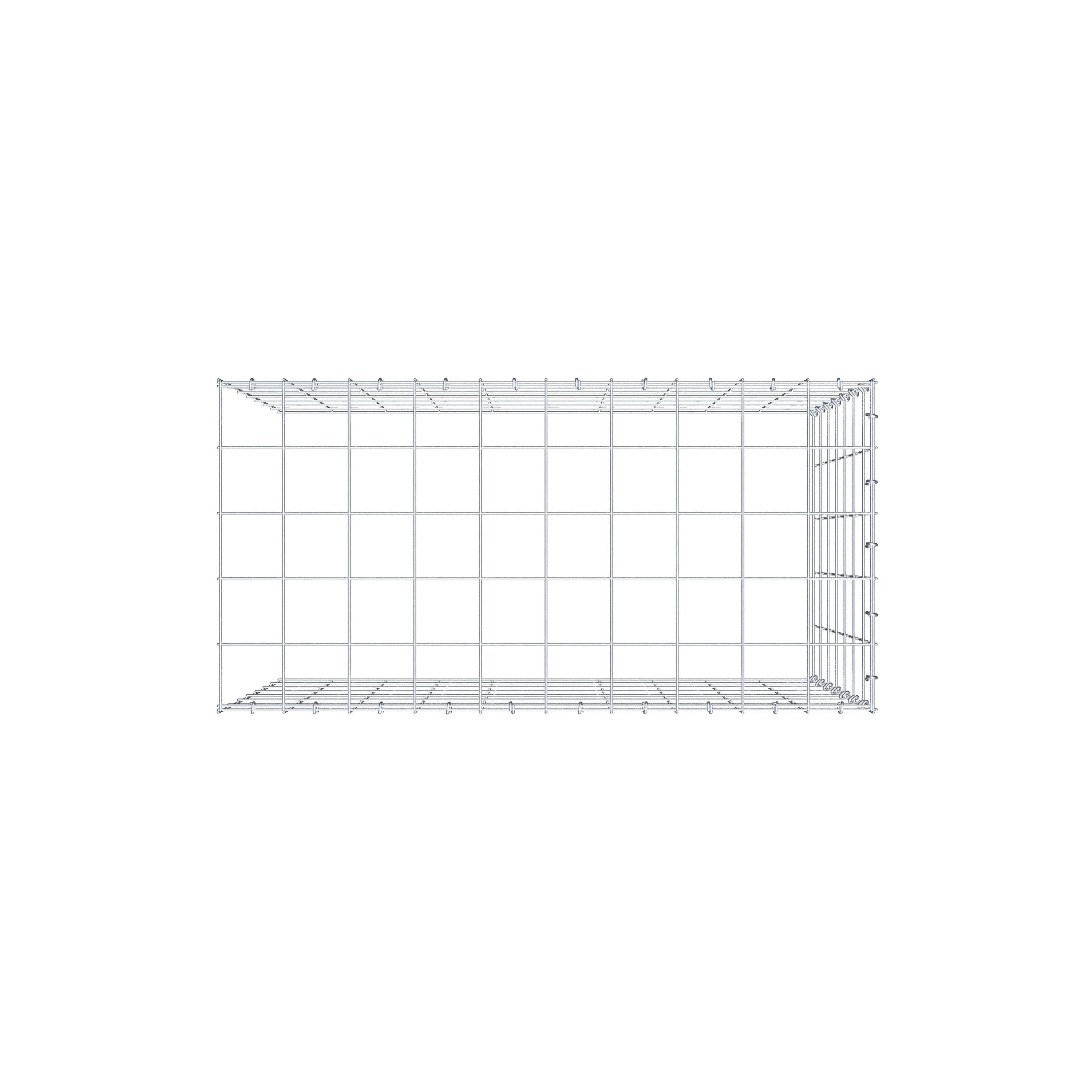 Fourche rapportée type 4 100 cm x 70 cm x 50 cm (L x H x P), mailles 10 cm x 10 cm, anneau C