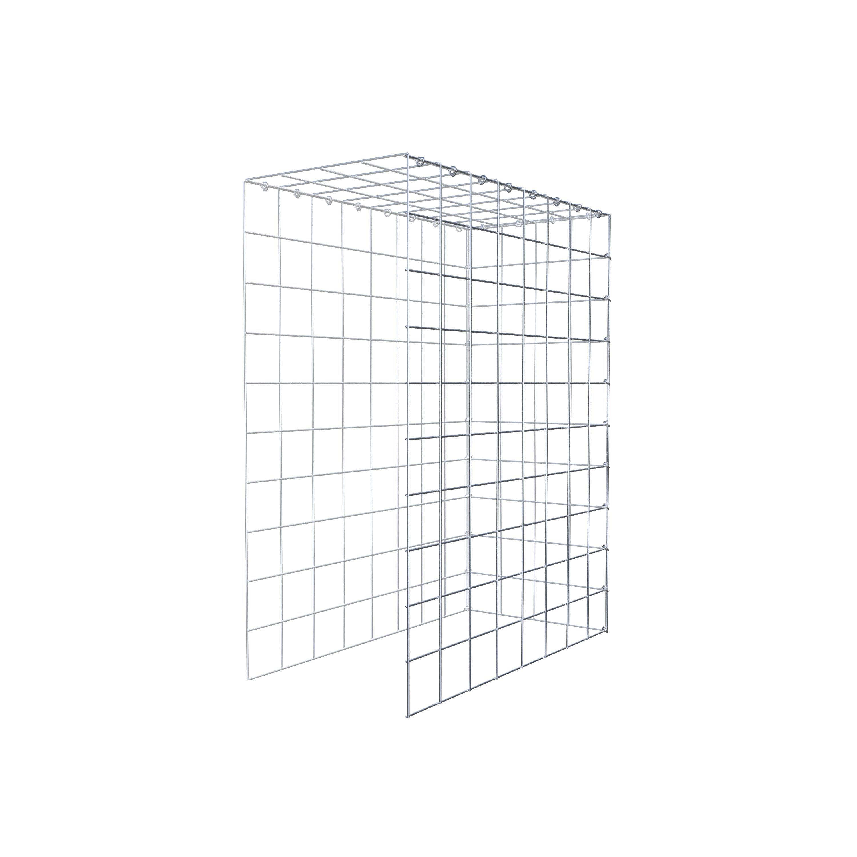 Typ 4 påbyggnadsgabion 100 cm x 80 cm x 40 cm (L x H x D), maskstorlek 10 cm x 10 cm, C-ring