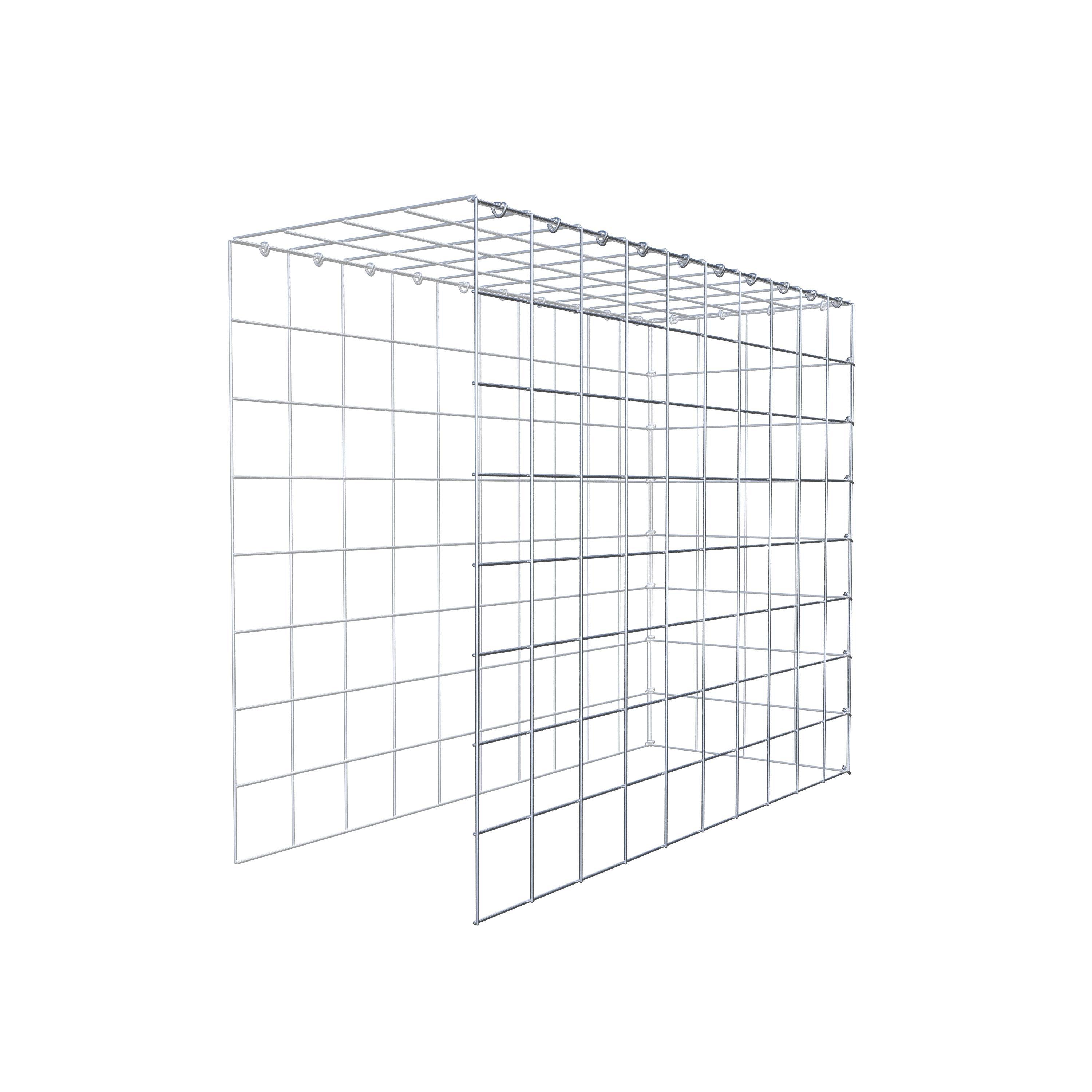 Typ 4 påbyggnadsgabion 100 cm x 80 cm x 40 cm (L x H x D), maskstorlek 10 cm x 10 cm, C-ring