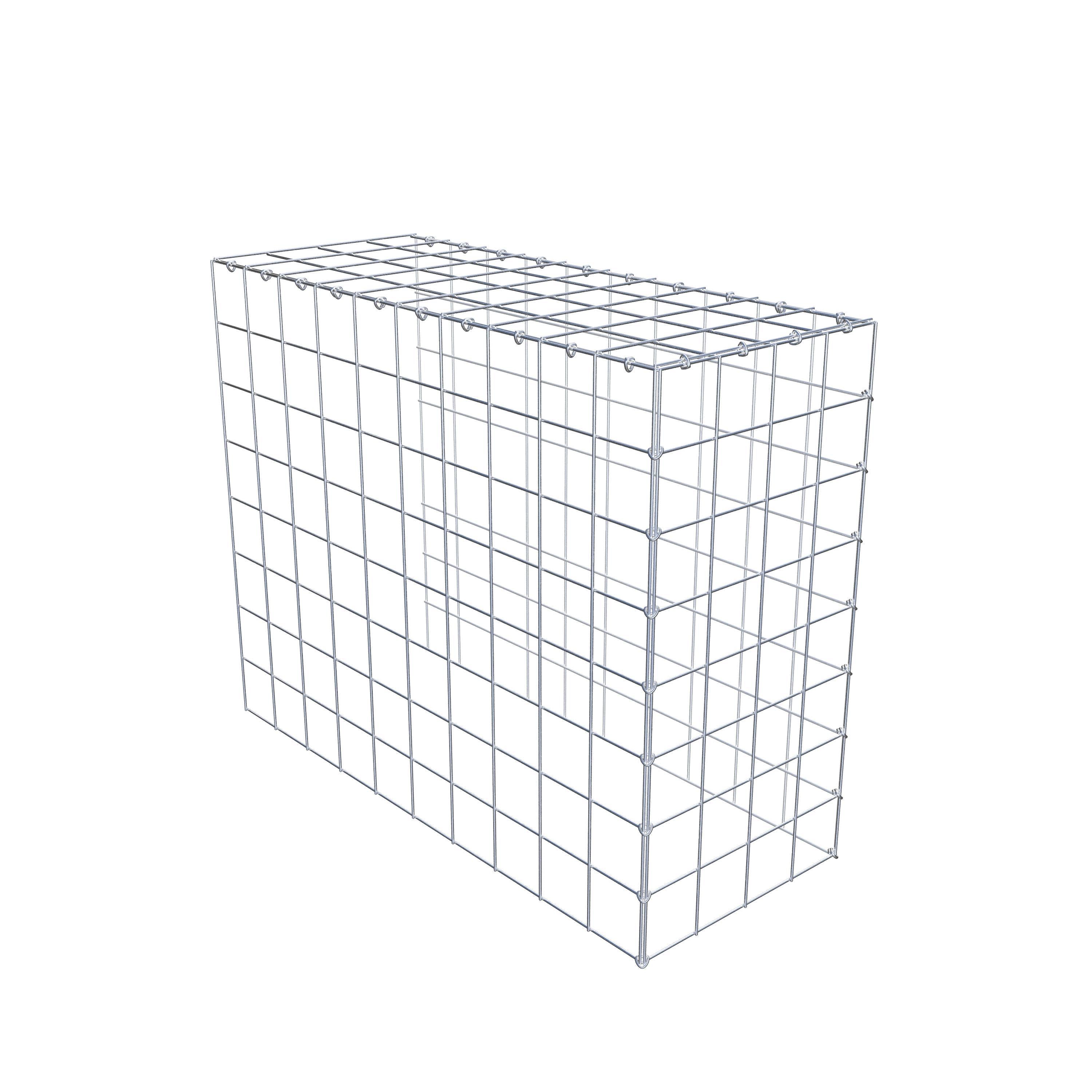 Typ 4 påbyggnadsgabion 100 cm x 80 cm x 40 cm (L x H x D), maskstorlek 10 cm x 10 cm, C-ring