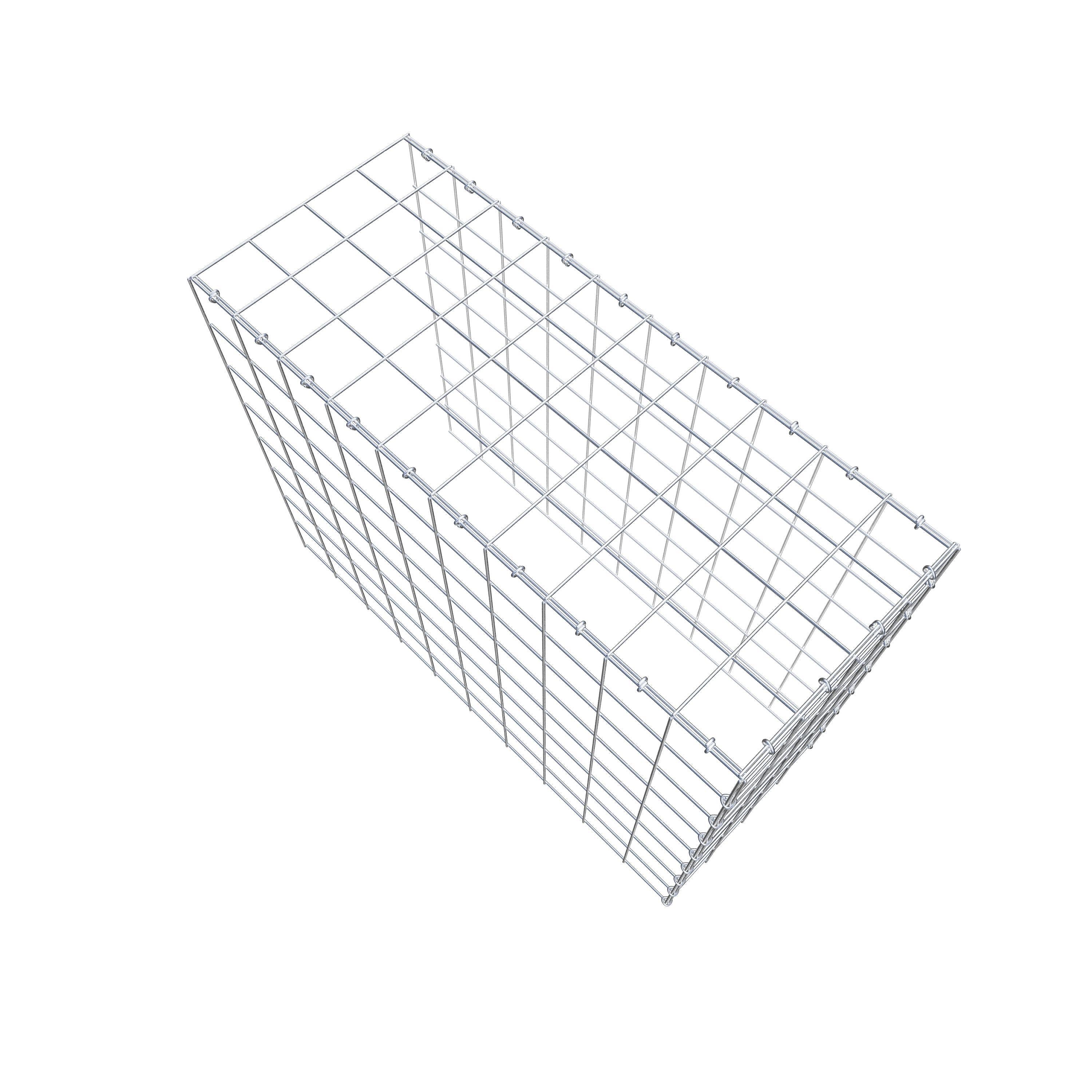 Typ 4 påbyggnadsgabion 100 cm x 80 cm x 40 cm (L x H x D), maskstorlek 10 cm x 10 cm, C-ring