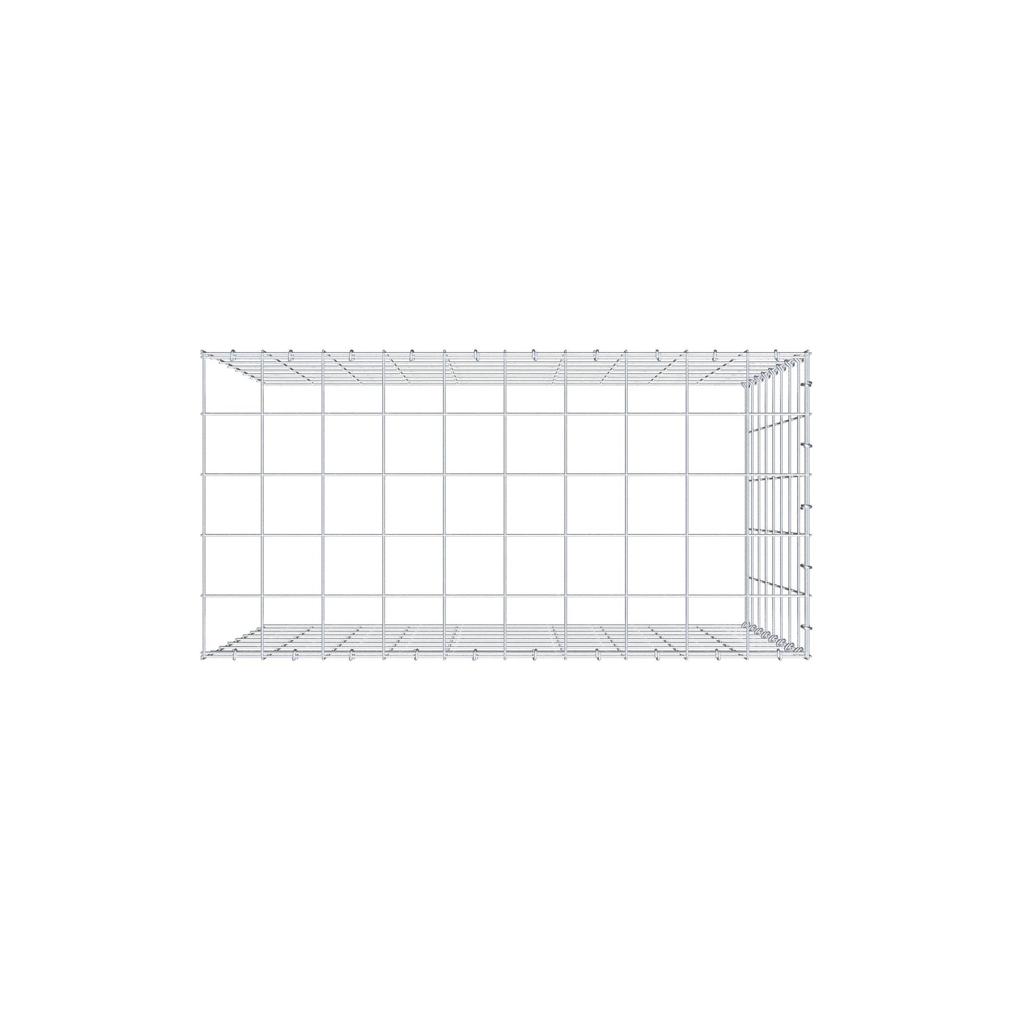 Monteret gabion type 4 100 cm x 80 cm x 50 cm (L x H x D), maskestørrelse 10 cm x 10 cm, C-ring