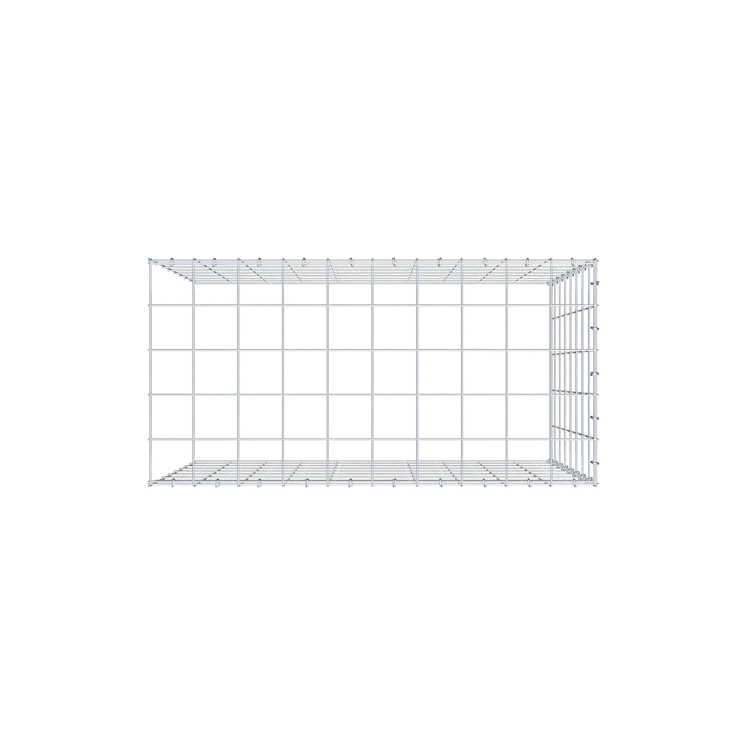 Fourche rapportée type 4 100 cm x 80 cm x 50 cm (L x H x P), mailles 10 cm x 10 cm, anneau C
