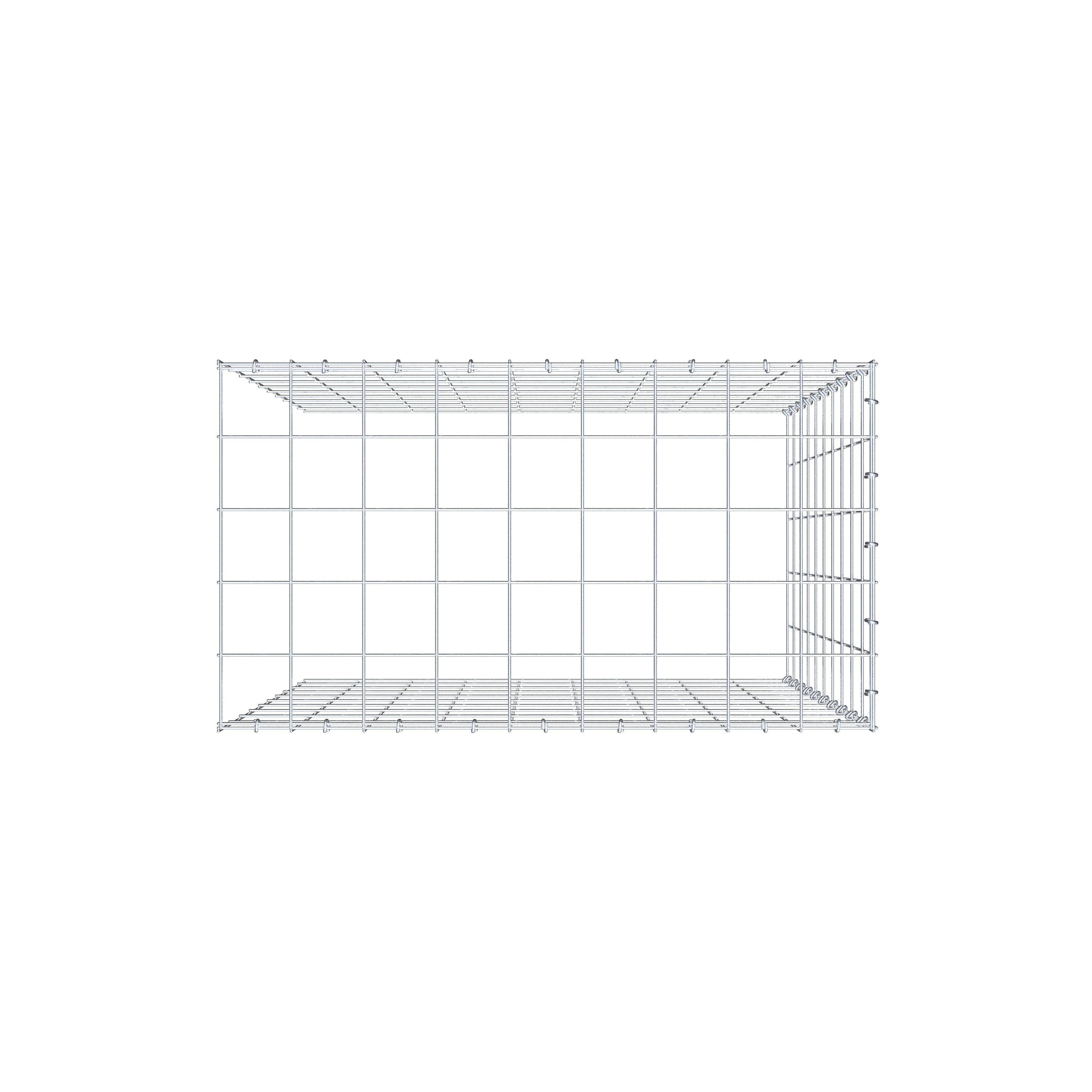 Gabbione aggiuntivo tipo 4 100 cm x 90 cm x 50 cm (L x H x P), maglia 10 cm x 10 cm, anello a C