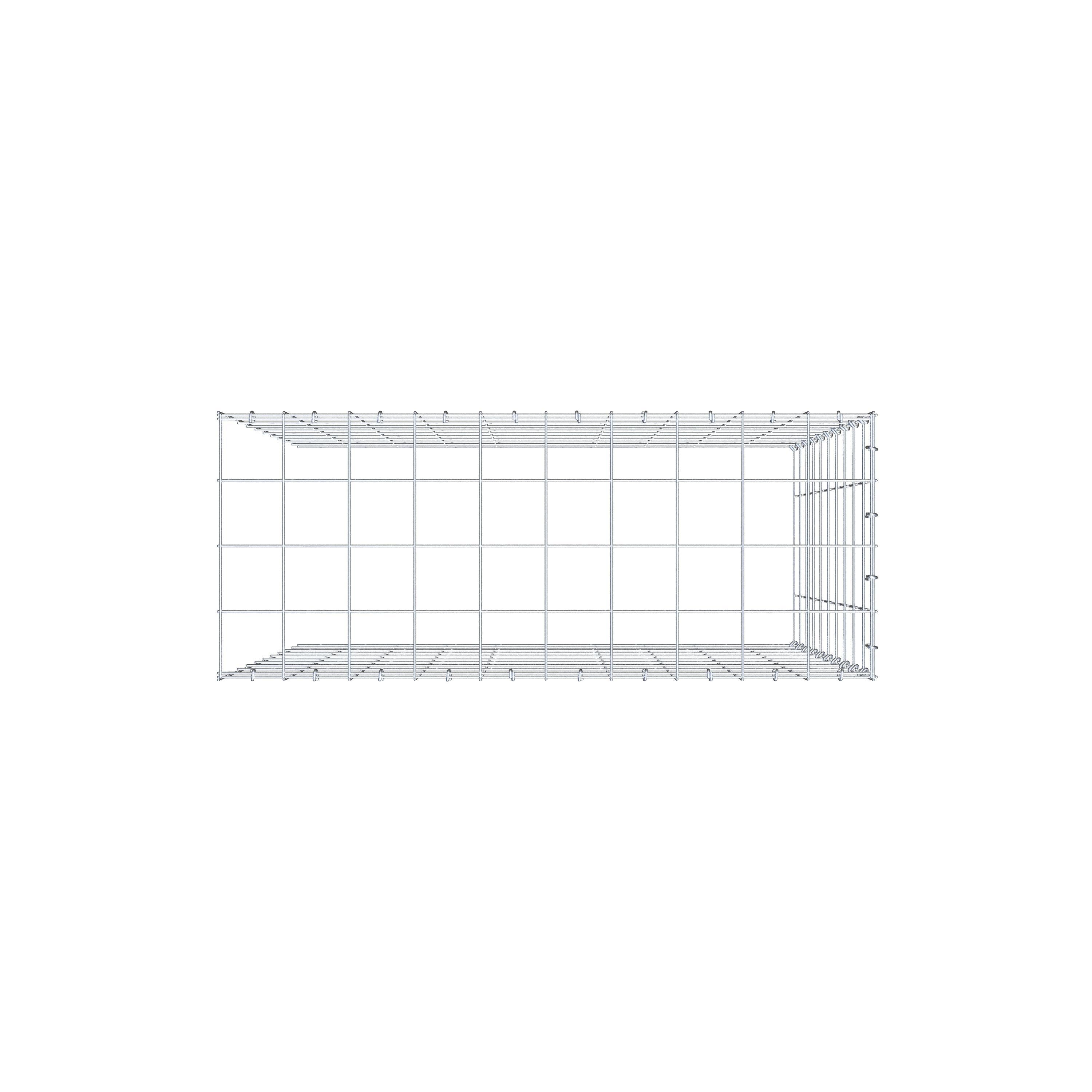 Gabbione aggiuntivo tipo 4 100 cm x 100 cm x 40 cm (L x H x P), maglia 10 cm x 10 cm, anello a C