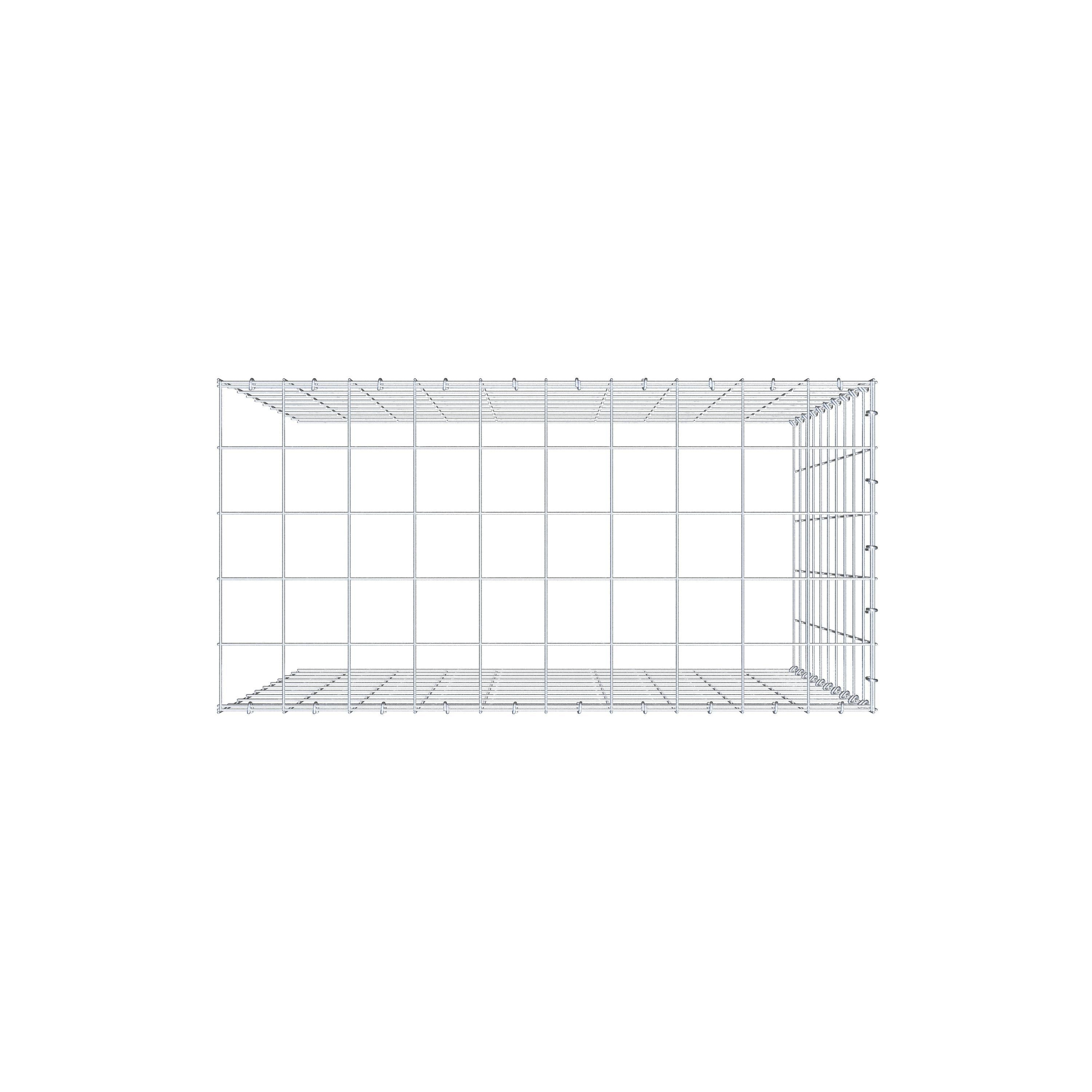 Mounted gabion type 4 100 cm x 100 cm x 50 cm (L x H x D), mesh size 10 cm x 10 cm, C-ring