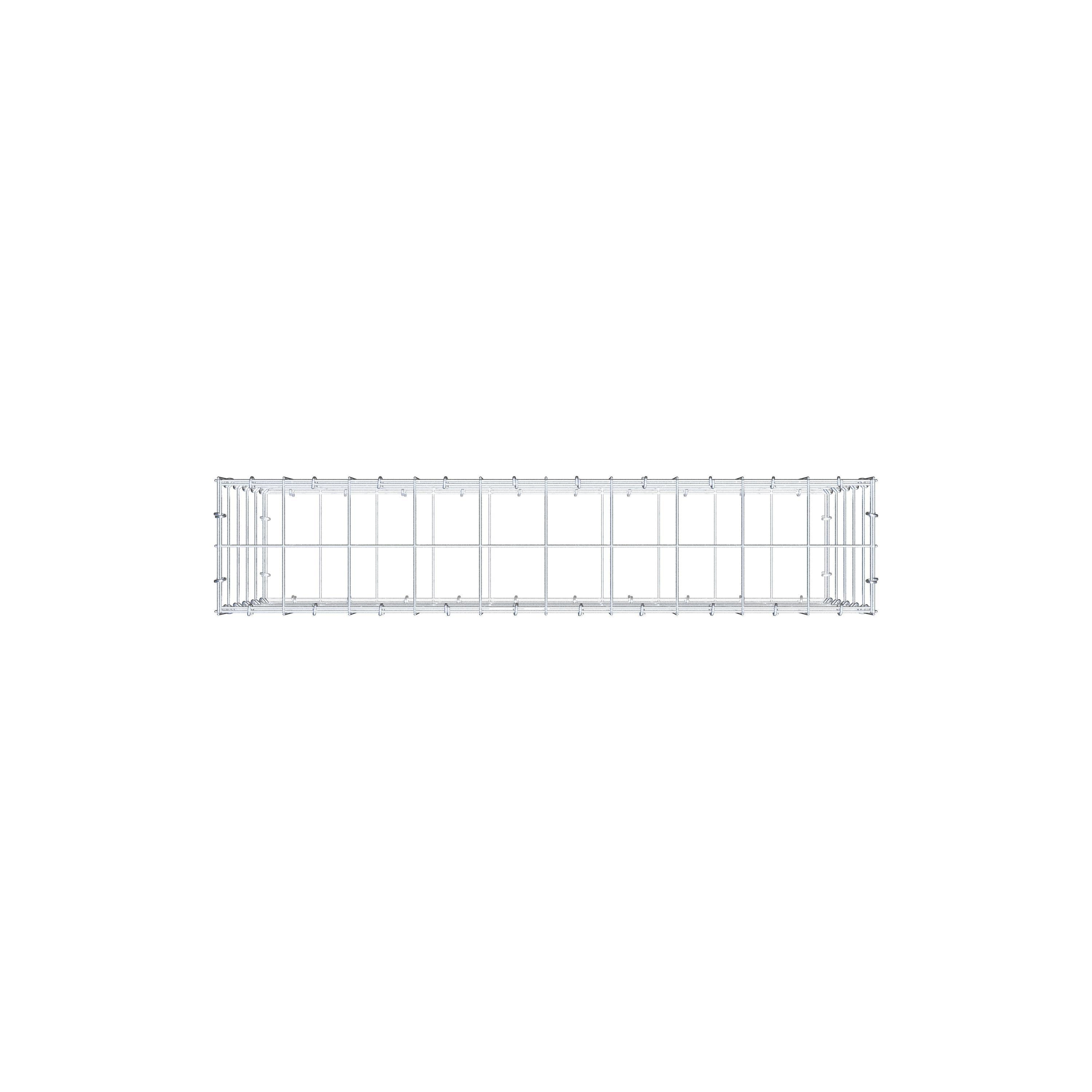 Gabbione 100 cm x 50 cm x 20 cm (L x H x P), maglia 10 cm x 10 cm, anello a C
