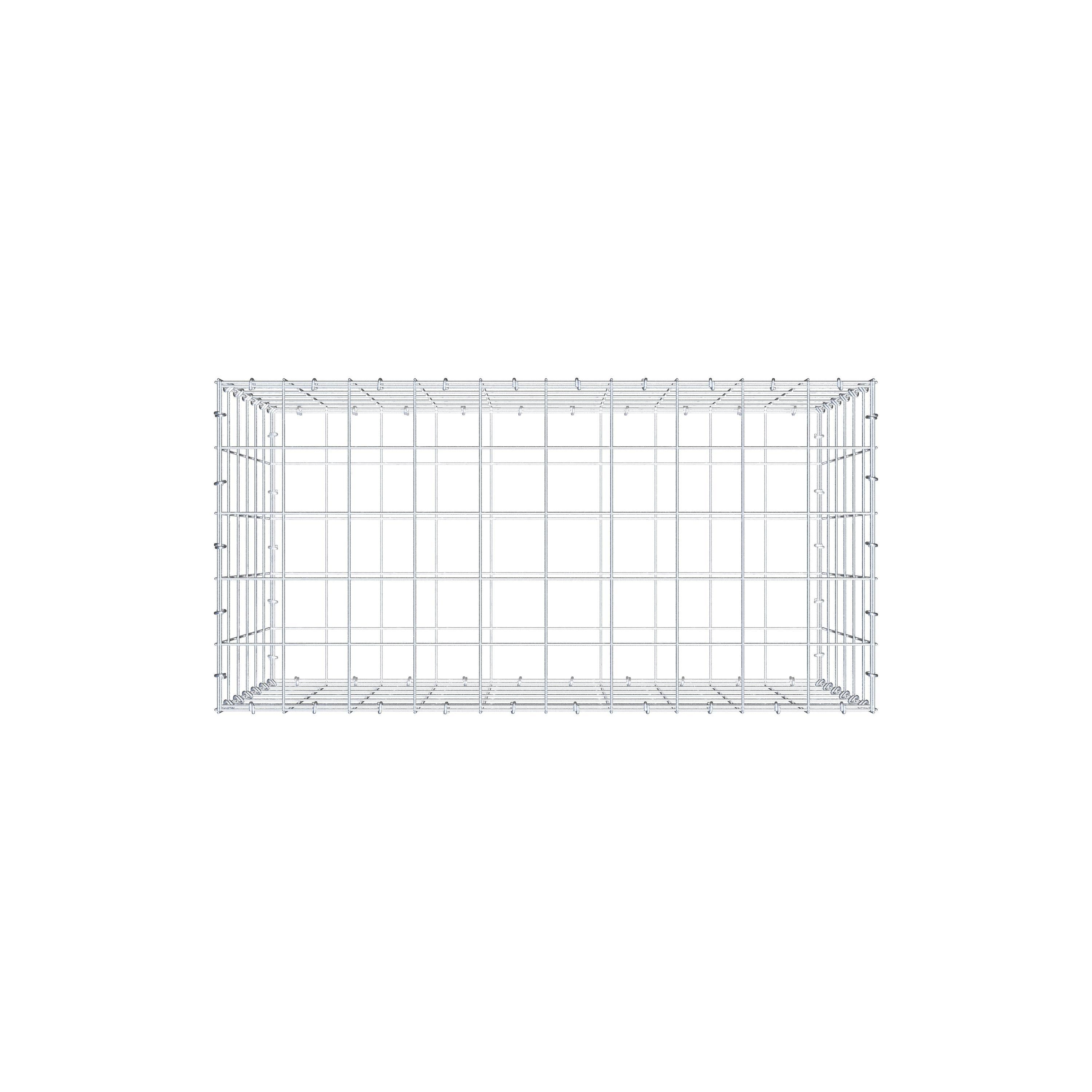Gabion 100 cm x 60 cm x 50 cm (L x H x D), mesh size 10 cm x 10 cm, C-ring
