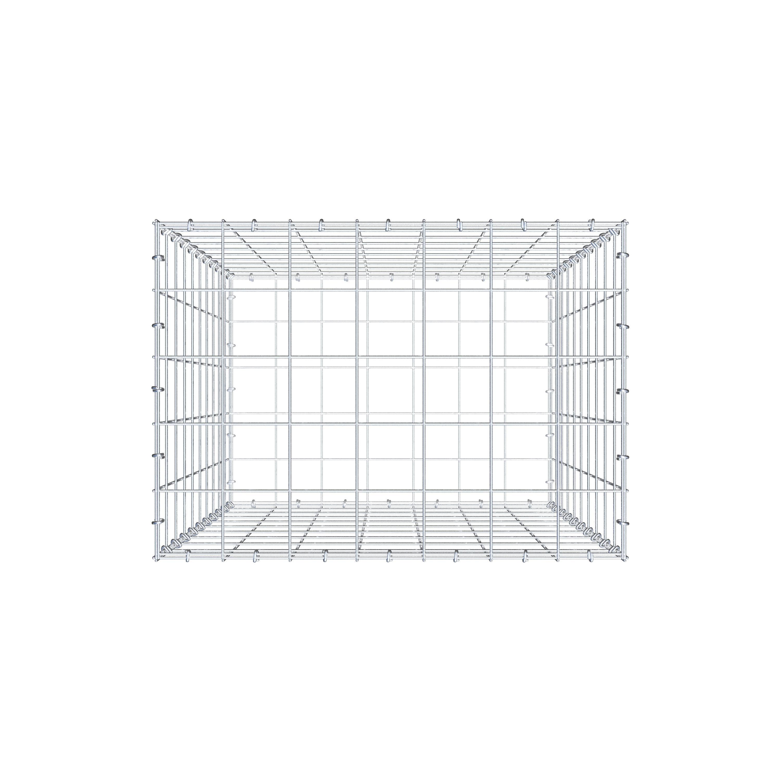 Schanskorf 100 cm x 70 cm x 50 cm (L x H x D), maaswijdte 10 cm x 10 cm, C-ring