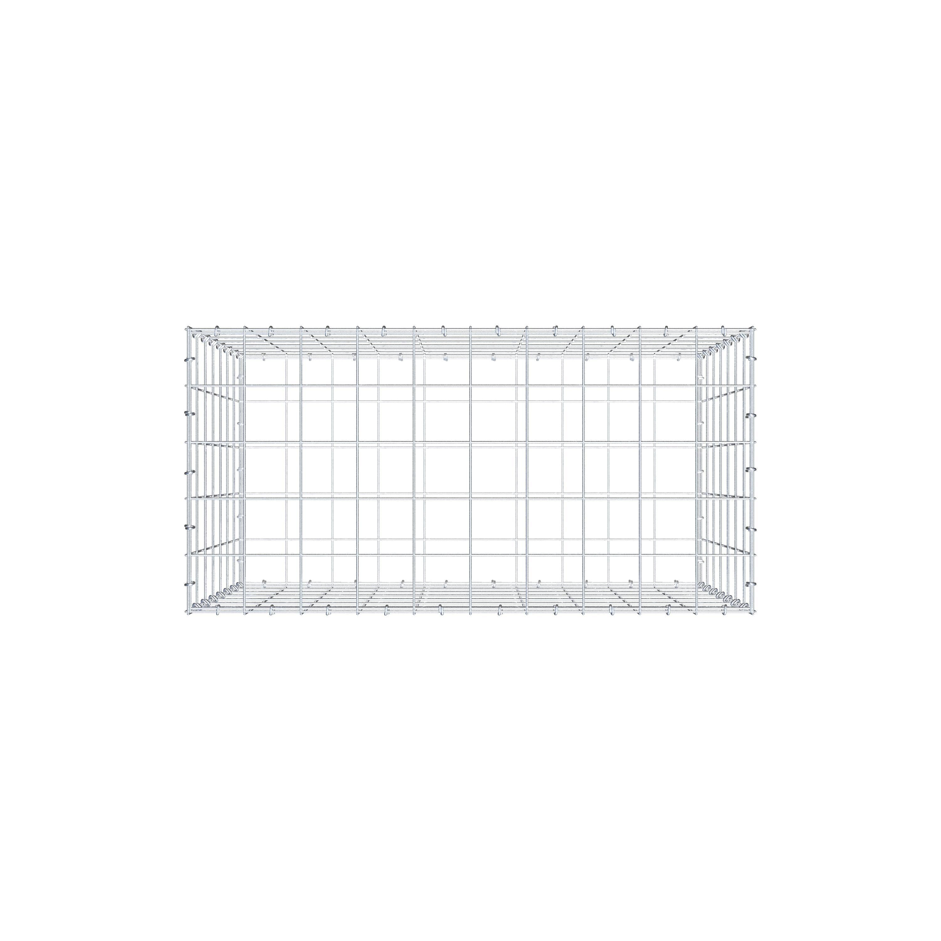 Schanskorf 100 cm x 70 cm x 50 cm (L x H x D), maaswijdte 10 cm x 10 cm, C-ring