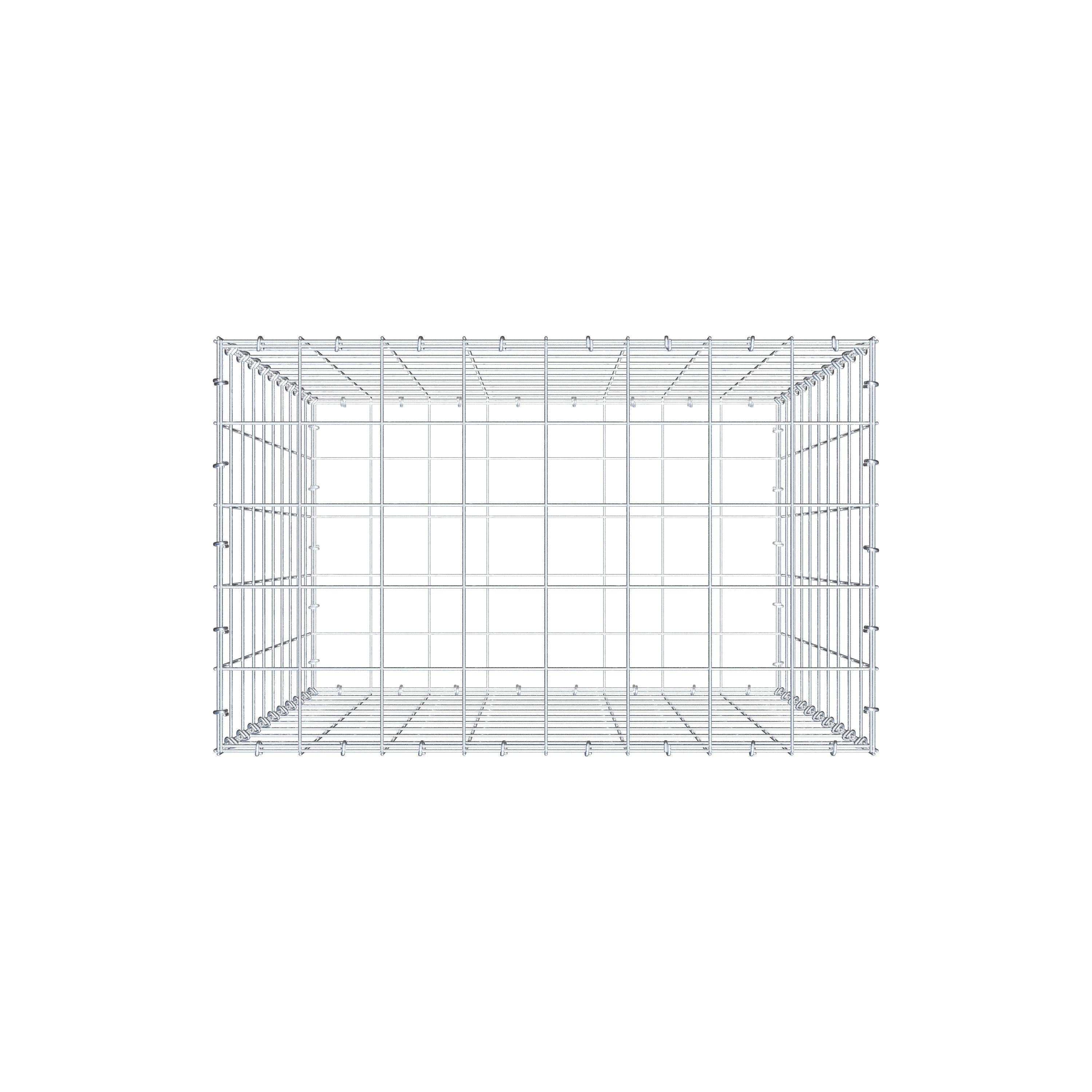 Schanskorf 100 cm x 80 cm x 50 cm (L x H x D), maaswijdte 10 cm x 10 cm, C-ring