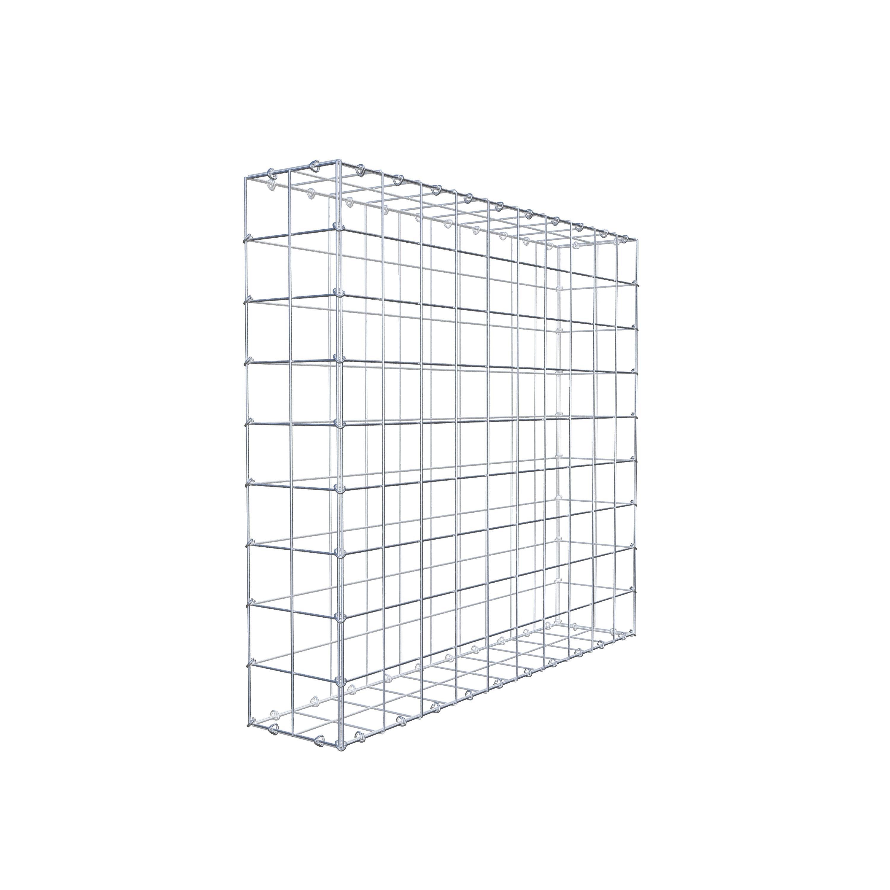 Gabion 100 cm x 90 cm x 20 cm (L x H x P), mailles 10 cm x 10 cm, anneau en C