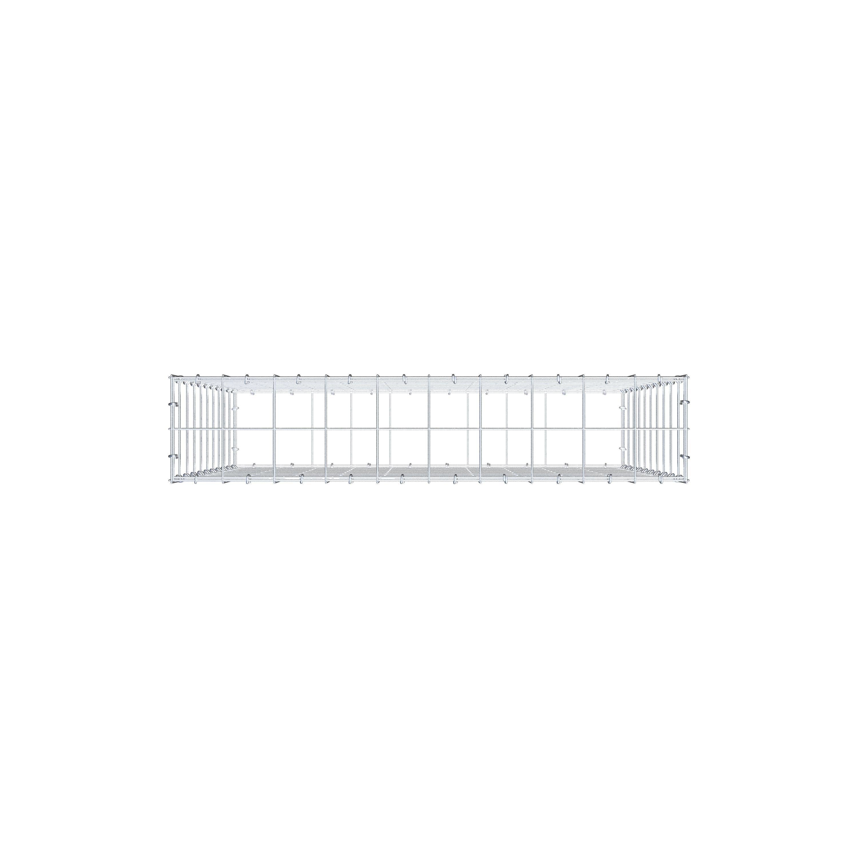 Gabion 100 cm x 100 cm x 20 cm (L x H x D), maskestørrelse 10 cm x 10 cm, C-ring