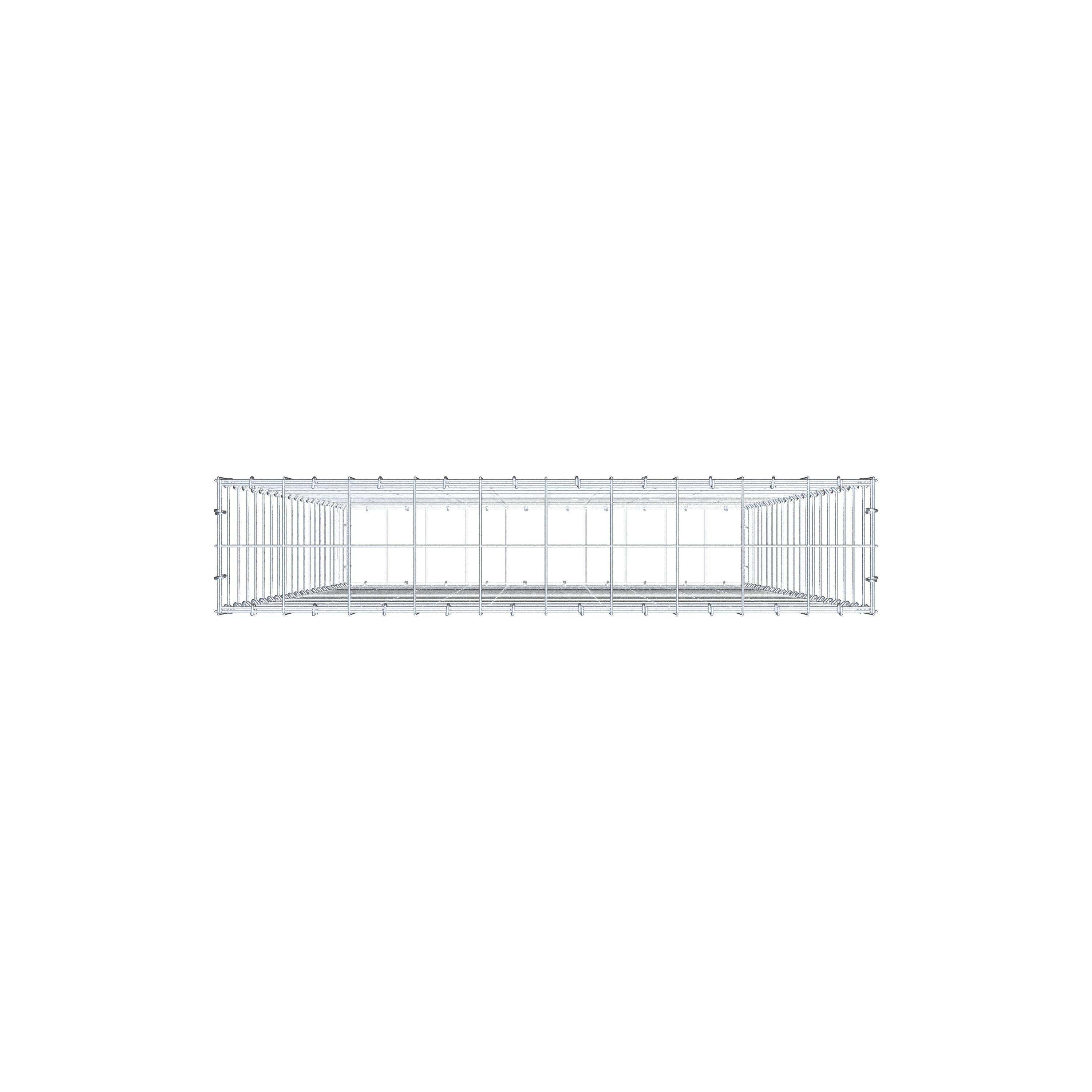 Gabion 200 cm x 100 cm x 20 cm (L x H x D), maskestørrelse 10 cm x 10 cm, C-ring