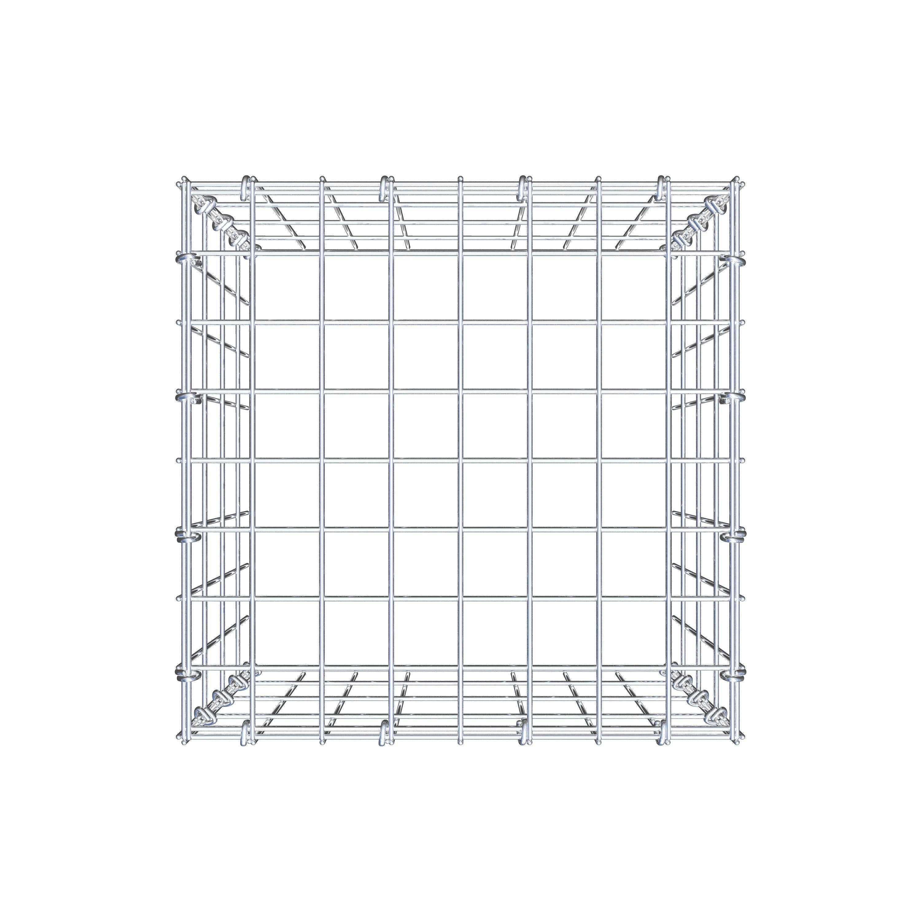 Mounted gabion type 3 40 cm x 40 cm x 40 cm (L x H x D), mesh size 5 cm x 10 cm, C-ring