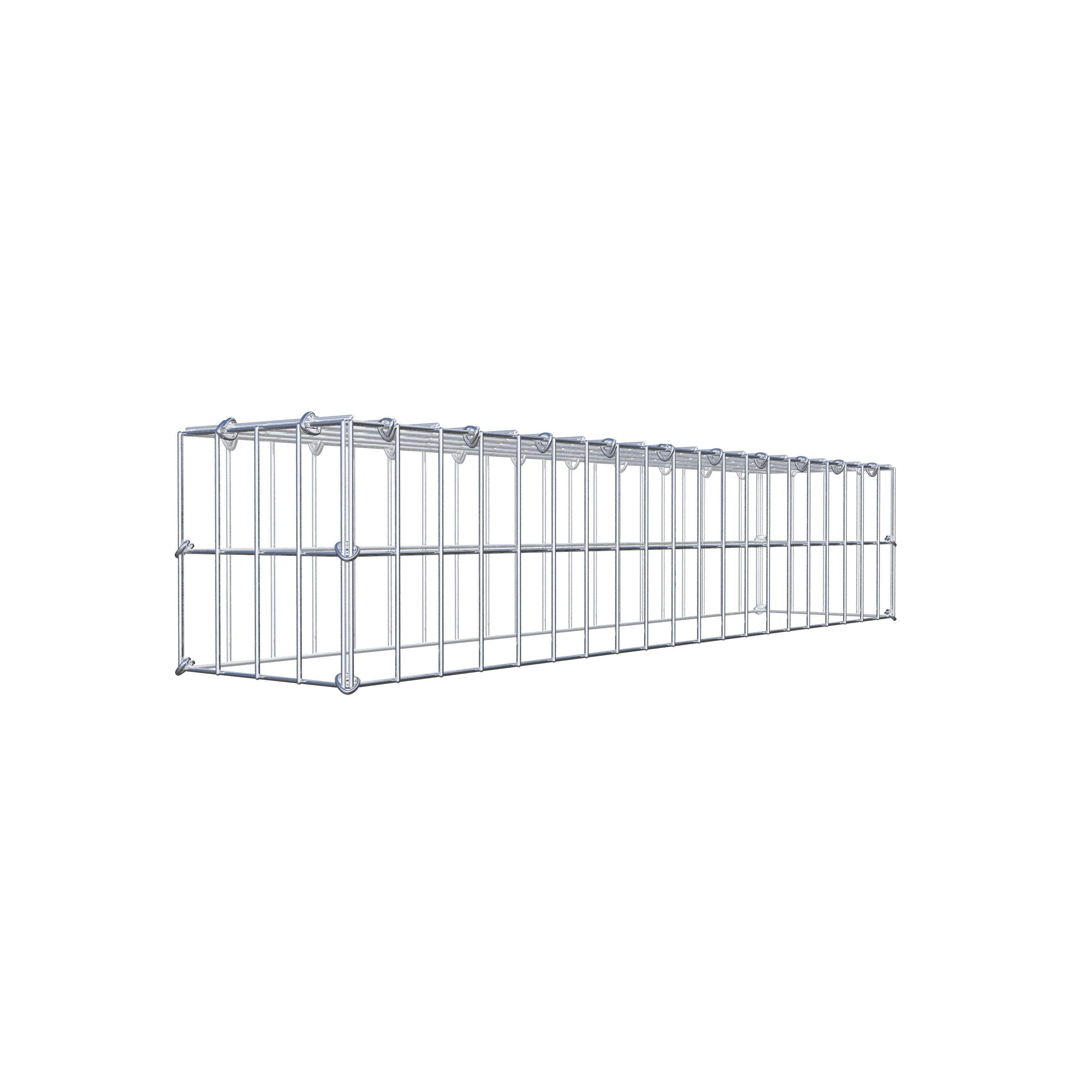 Typ 3 påbyggnadsgabion 100 cm x 20 cm x 20 cm (L x H x D), maskstorlek 5 cm x 10 cm, C-ring