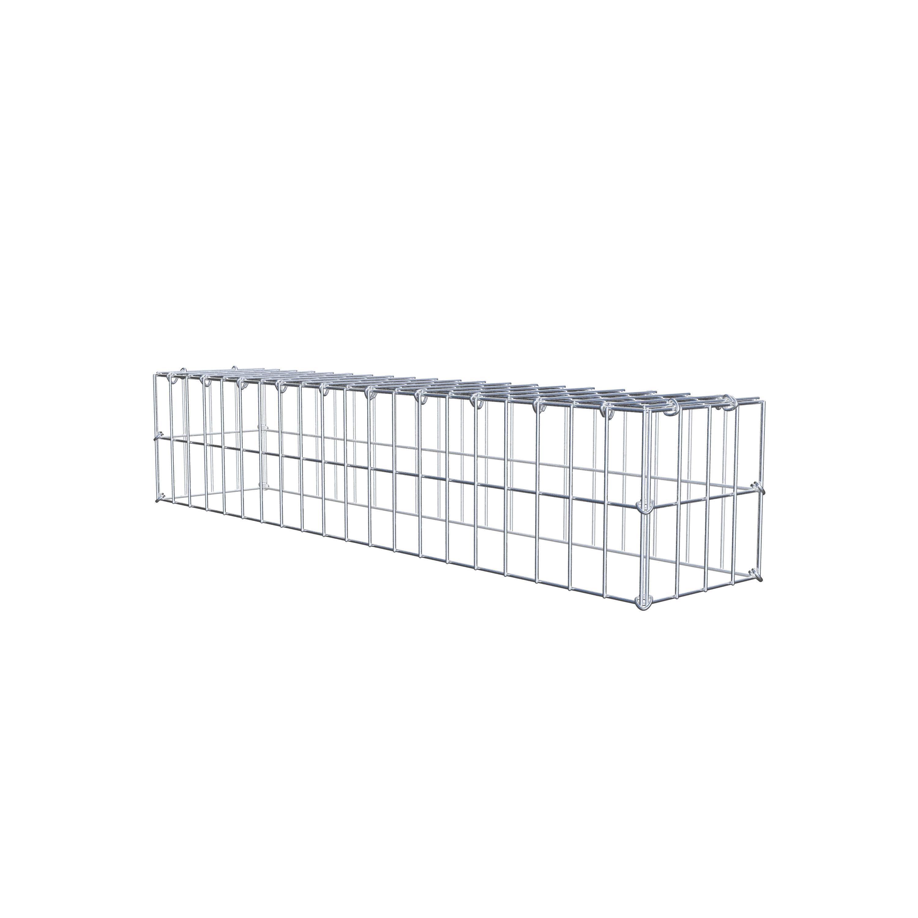 Typ 3 påbyggnadsgabion 100 cm x 20 cm x 20 cm (L x H x D), maskstorlek 5 cm x 10 cm, C-ring