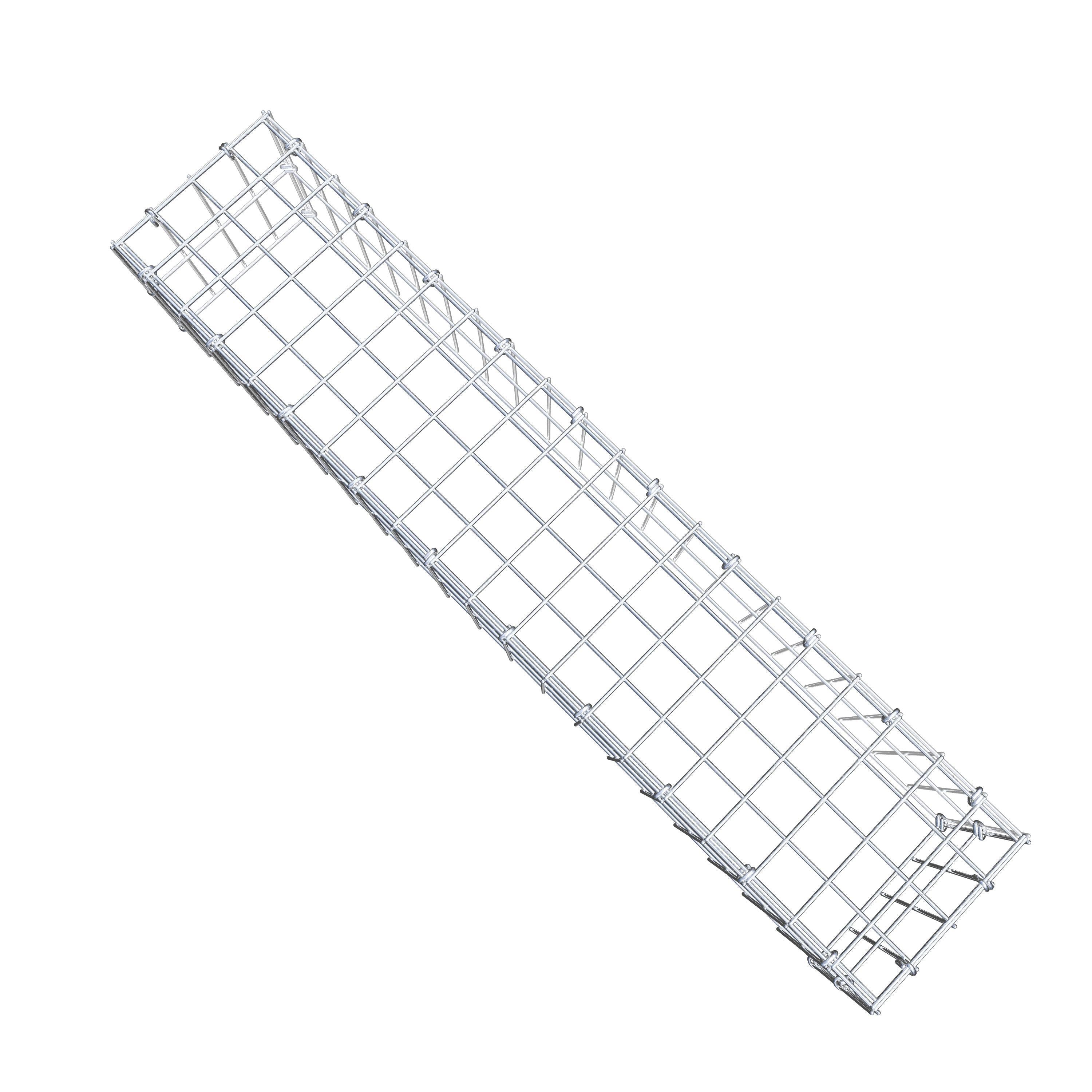 Typ 3 påbyggnadsgabion 100 cm x 20 cm x 20 cm (L x H x D), maskstorlek 5 cm x 10 cm, C-ring