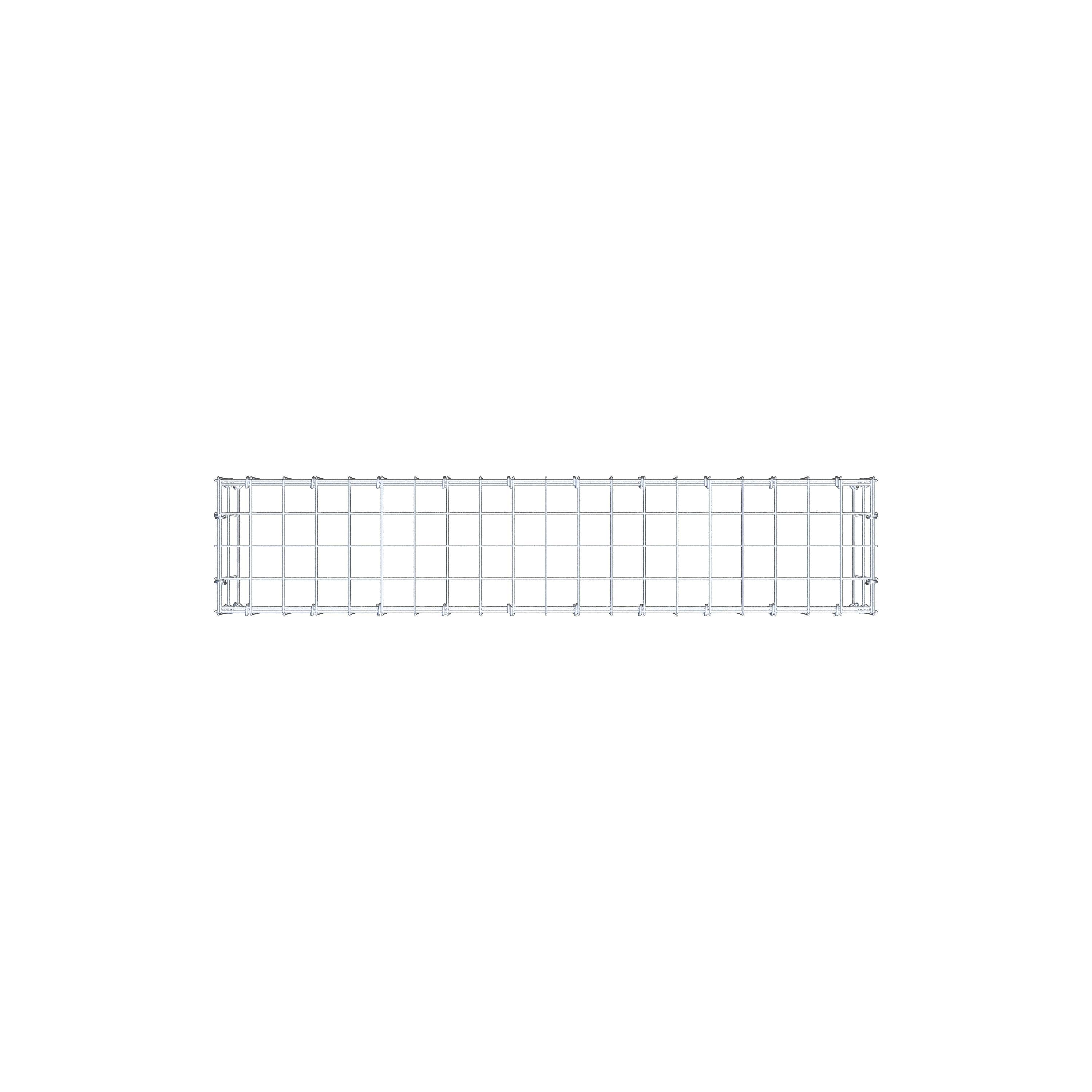 Typ 3 påbyggnadsgabion 100 cm x 20 cm x 20 cm (L x H x D), maskstorlek 5 cm x 10 cm, C-ring