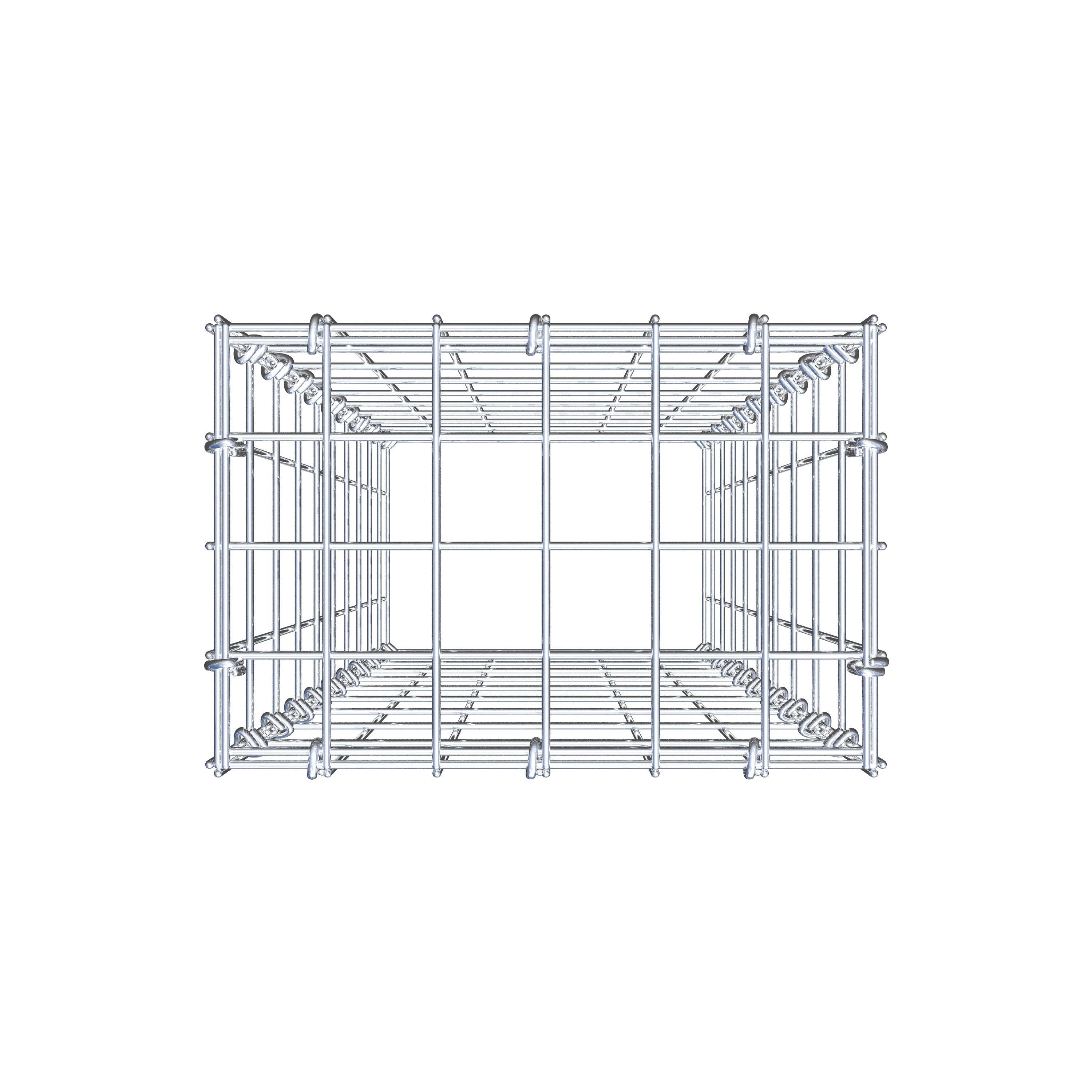 Typ 3 påbyggnadsgabion 100 cm x 30 cm x 20 cm (L x H x D), maskstorlek 5 cm x 10 cm, C-ring