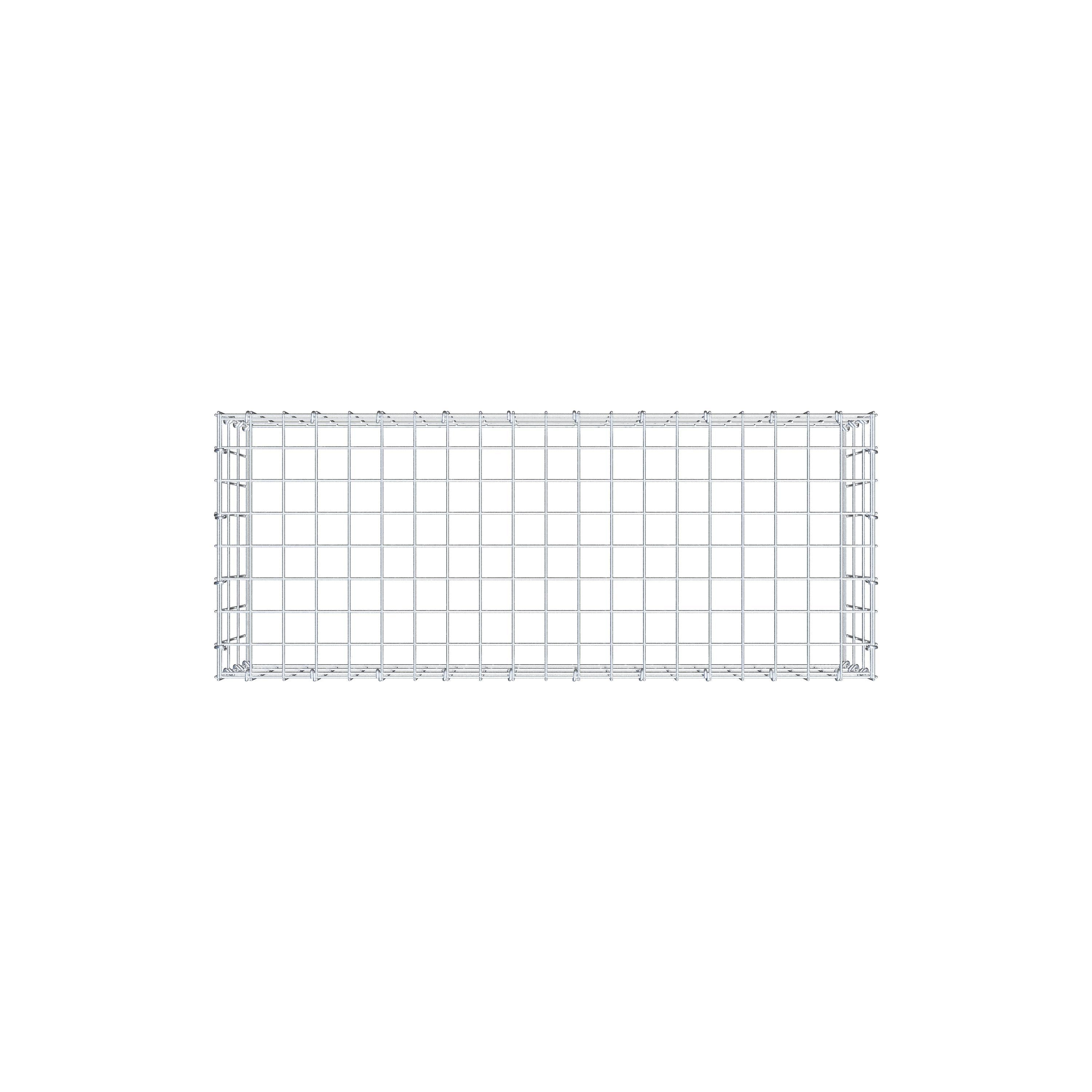 Typ 3 påbyggnadsgabion 100 cm x 30 cm x 40 cm (L x H x D), maskstorlek 5 cm x 10 cm, C-ring