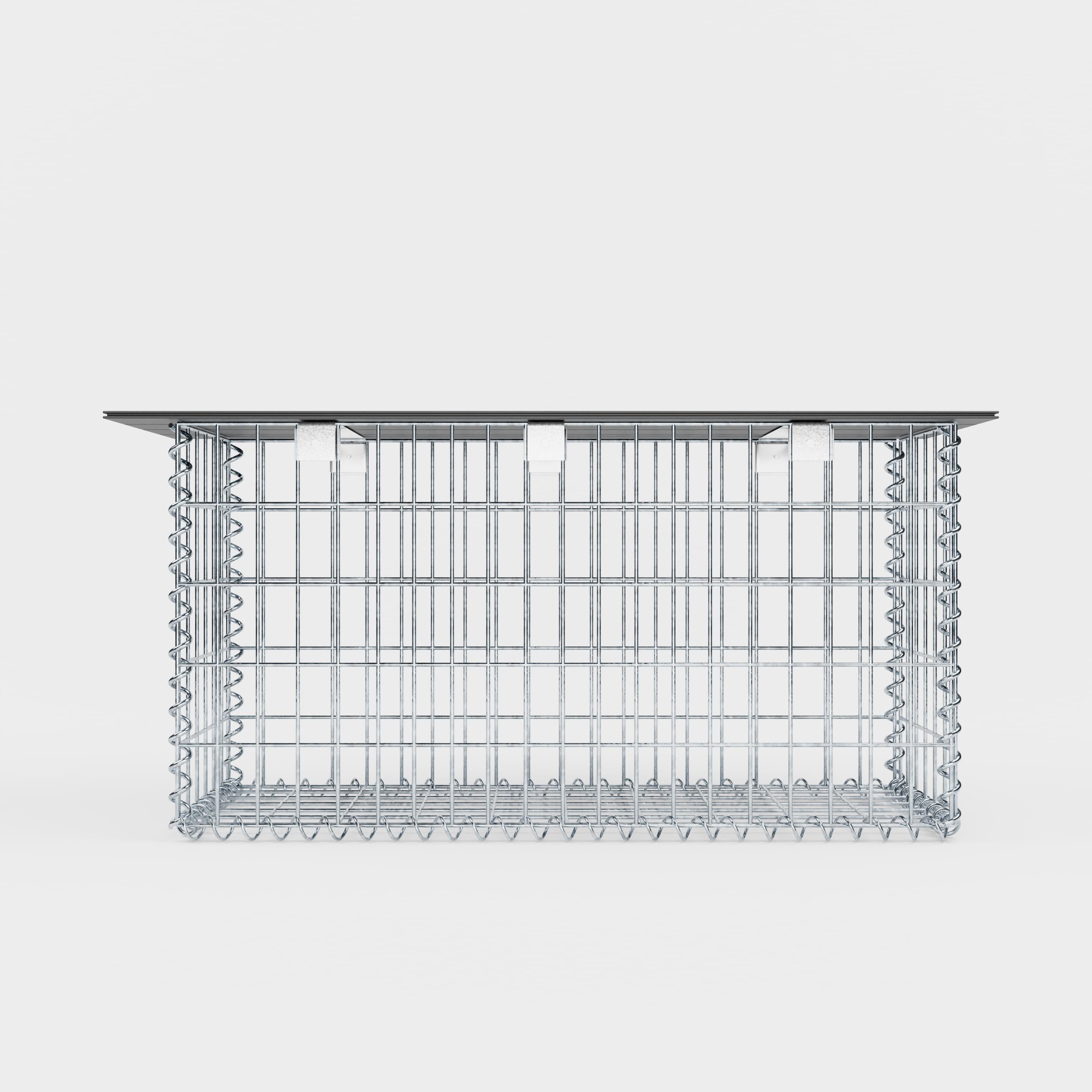 Gartenbank Spiralgabione 105 x 50 x 30 cm - MW 5 x 10 cm, mit Recyclingauflage in anthrazit