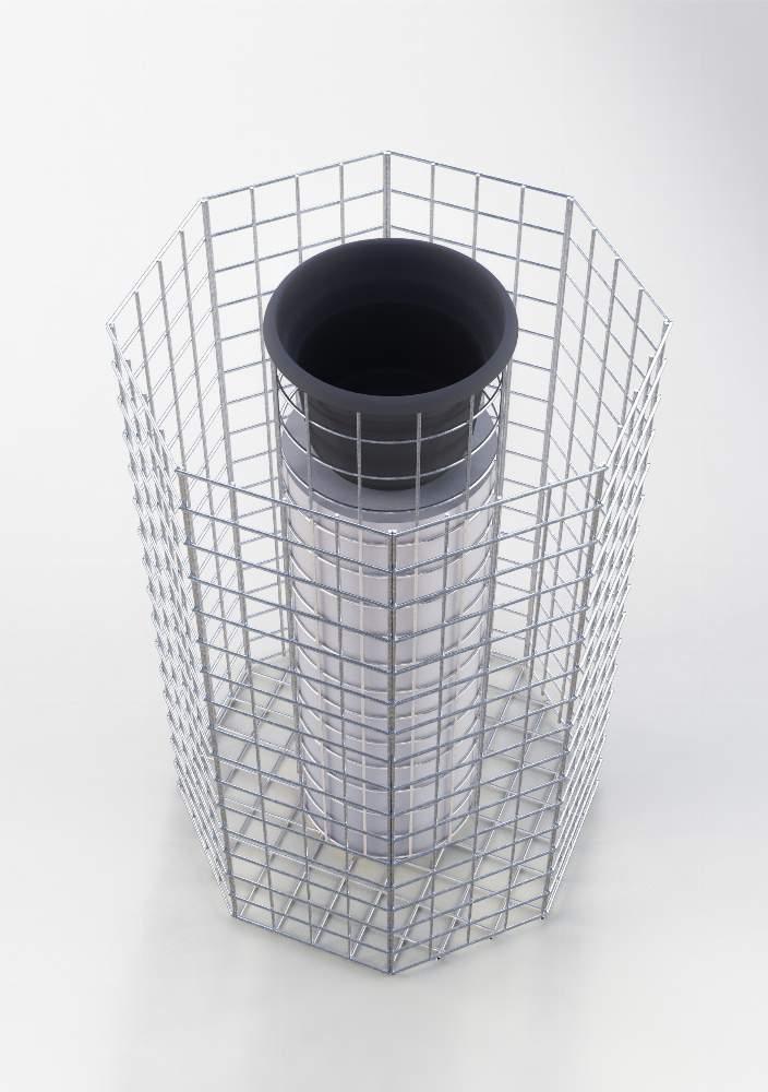 Colonna floreale ottagonale Altezza 62 cm MW 5 x 5 cm, zincata a caldo incl. vaso