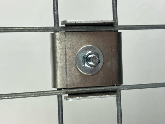 Sæt med 2 KLEMME med HEGNHOLDER 5 x 5 Gabion hegnsholder, aluminium