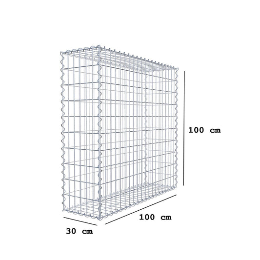 Lot de 2 gabions 100 cm x 100 cm x 30 cm (L x H x P), mailles 5 x 10 cm, spirale