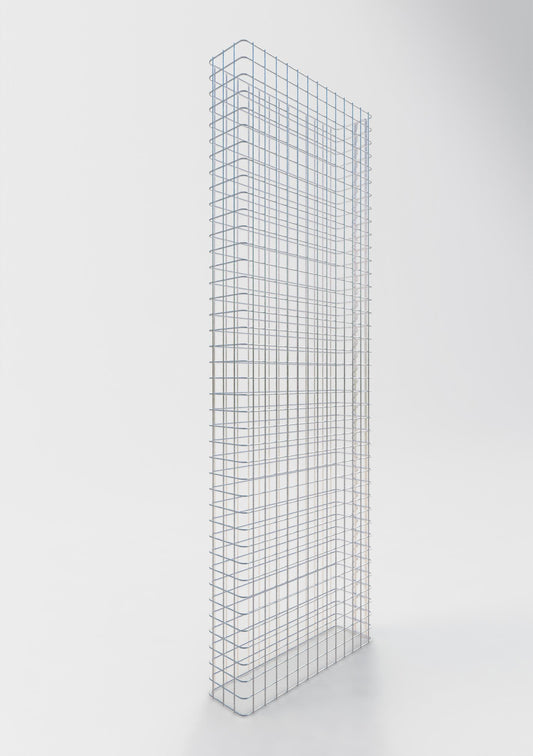 Comprimento da cerca de gabião 67 cm, altura 180 cm, profundidade 17 cm, tamanho da malha 5 x 5 cm