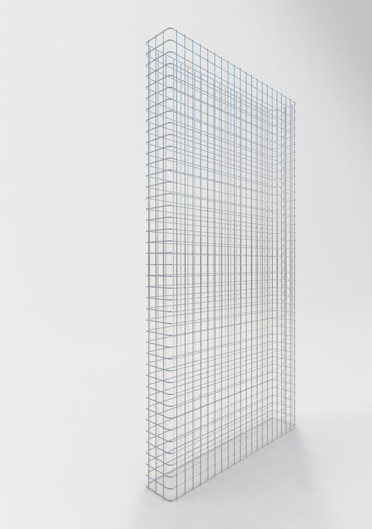 Comprimento da cerca de gabião 107 cm, altura 160 cm, profundidade 17 cm, tamanho da malha 5 x 5 cm