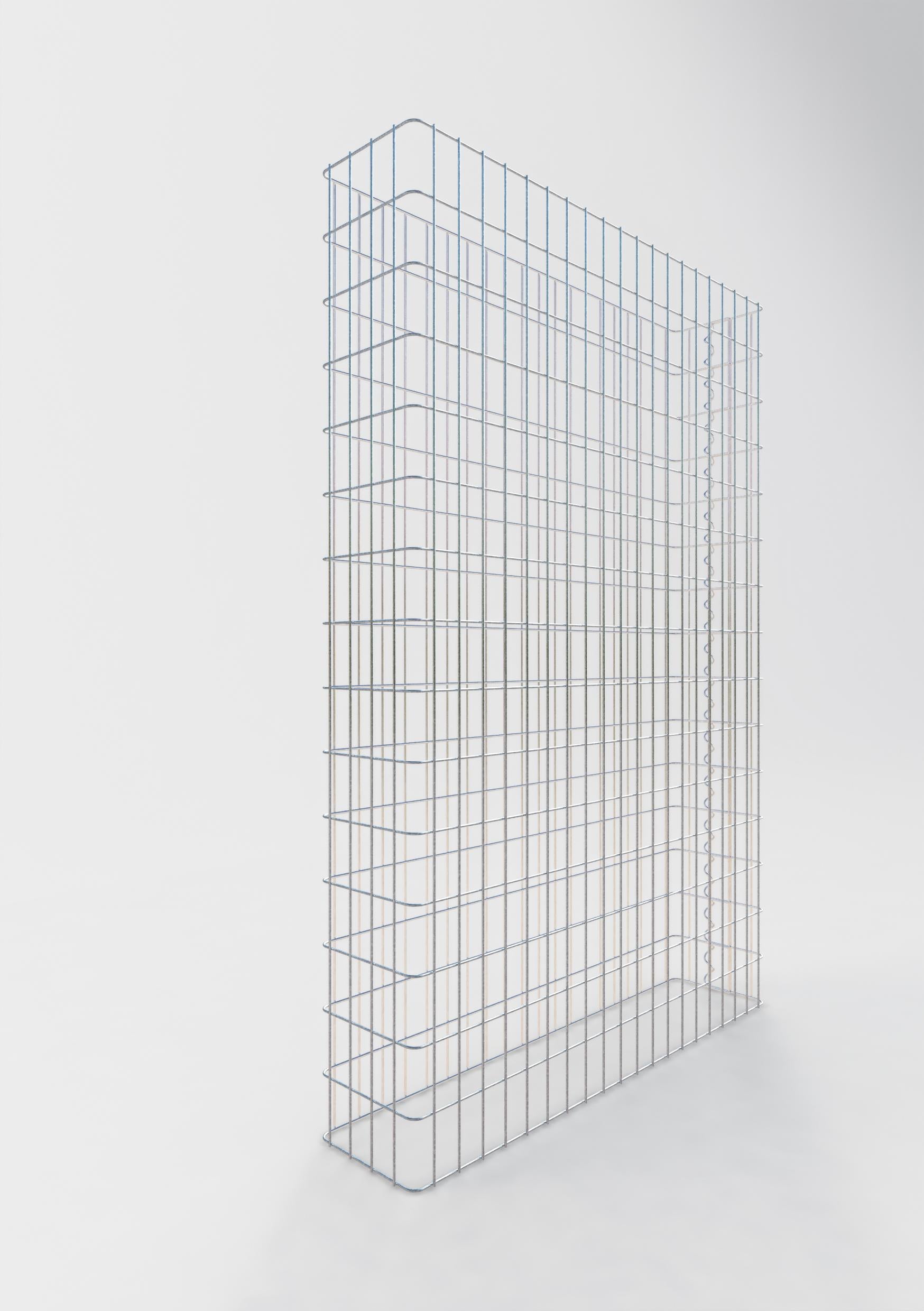 Gabion fence length 102 cm, height 200 cm, depth 22 cm, mesh size 5 x 10 cm