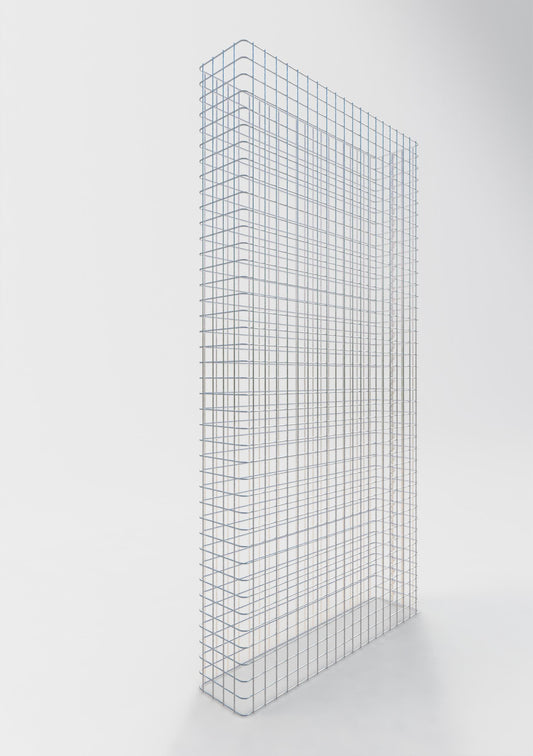 Comprimento da cerca de gabião 102 cm, altura 200 cm, profundidade 22 cm, tamanho da malha 5 x 5 cm