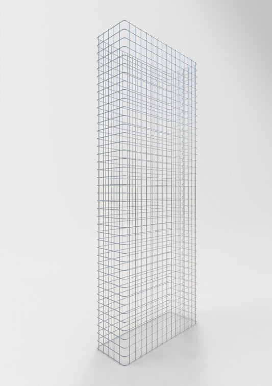 Comprimento da cerca de gabião 77 cm, altura 180 cm, profundidade 27 cm, tamanho da malha 5 x 5 cm