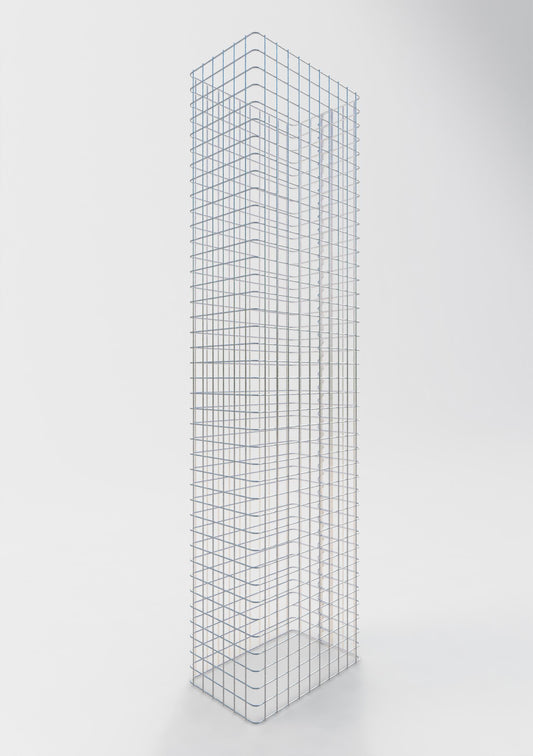 Comprimento da cerca de gabião 52 cm, altura 200 cm, profundidade 32 cm, tamanho da malha 5 x 5 cm