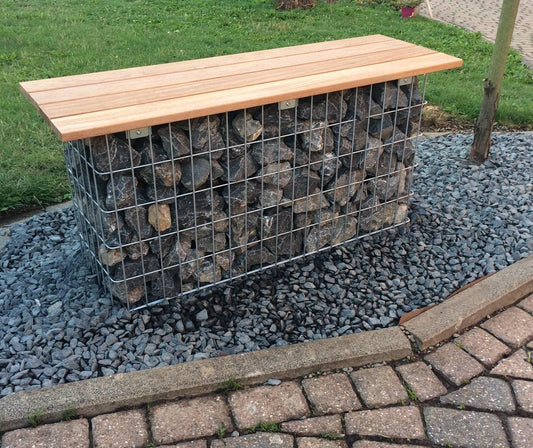 Banco de jardín 102 x 50 x 32 cm CUMARU MW 5 x 10 cm, galvanizado en caliente