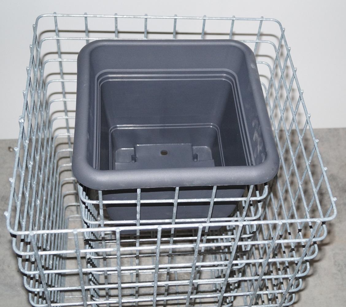 Columna de flores Altura 32 cm Base 42 x 42 cm MW 5 x 5 cm, galvanizado en caliente incl. maceta