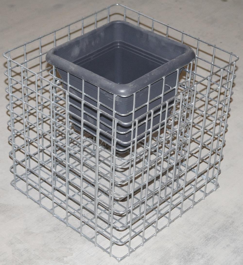 Columna de flores Altura 32 cm Base 42 x 42 cm MW 5 x 5 cm, galvanizado en caliente incl. maceta