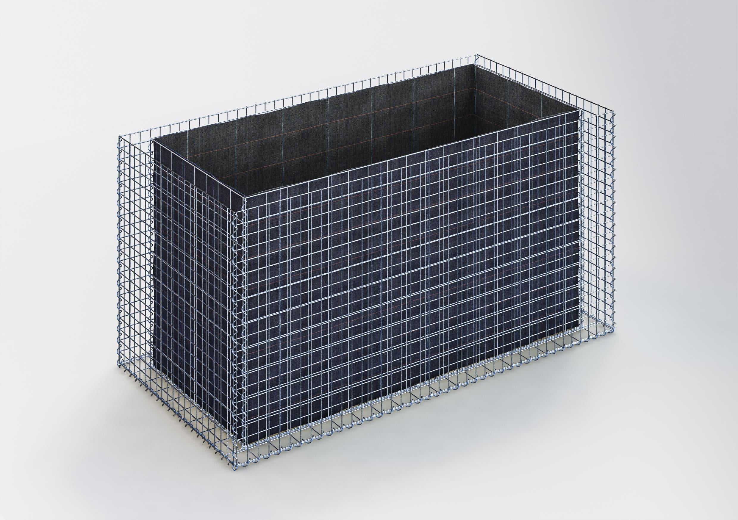 Højbed firkantet 200 cm x 100 cm x 100 cm (L x H x D), maskestørrelse 5 x 5 cm, vægtykkelse 10 cm