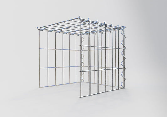 Gabião tipo 4 30 cm x 30 cm x 30 cm (C x A x P), malhagem 5 cm x 10 cm, espiral