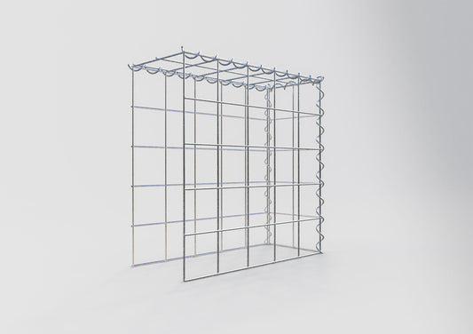 Gabião tipo 4 50 cm x 50 cm x 20 cm (C x A x P), malhagem 10 cm x 10 cm, espiral