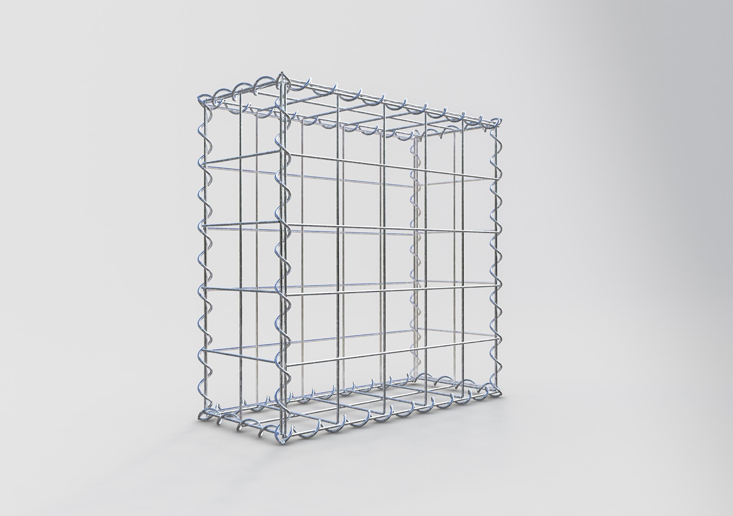 Gabião 50 cm x 50 cm x 20 cm (C x A x P), malhagem 10 cm x 10 cm, espiral