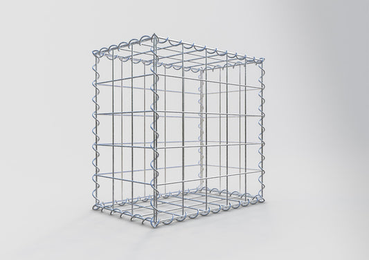 Gabião 50 cm x 50 cm x 30 cm (C x A x P), malhagem 10 cm x 10 cm, espiral