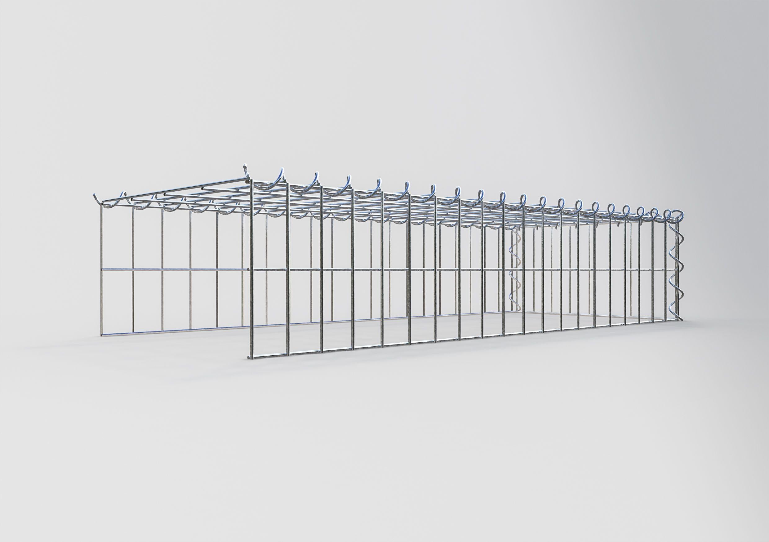 Gabion rapporté type 4 100 cm x 20 cm x 40 cm (L x H x P), mailles 5 cm x 10 cm, spirale