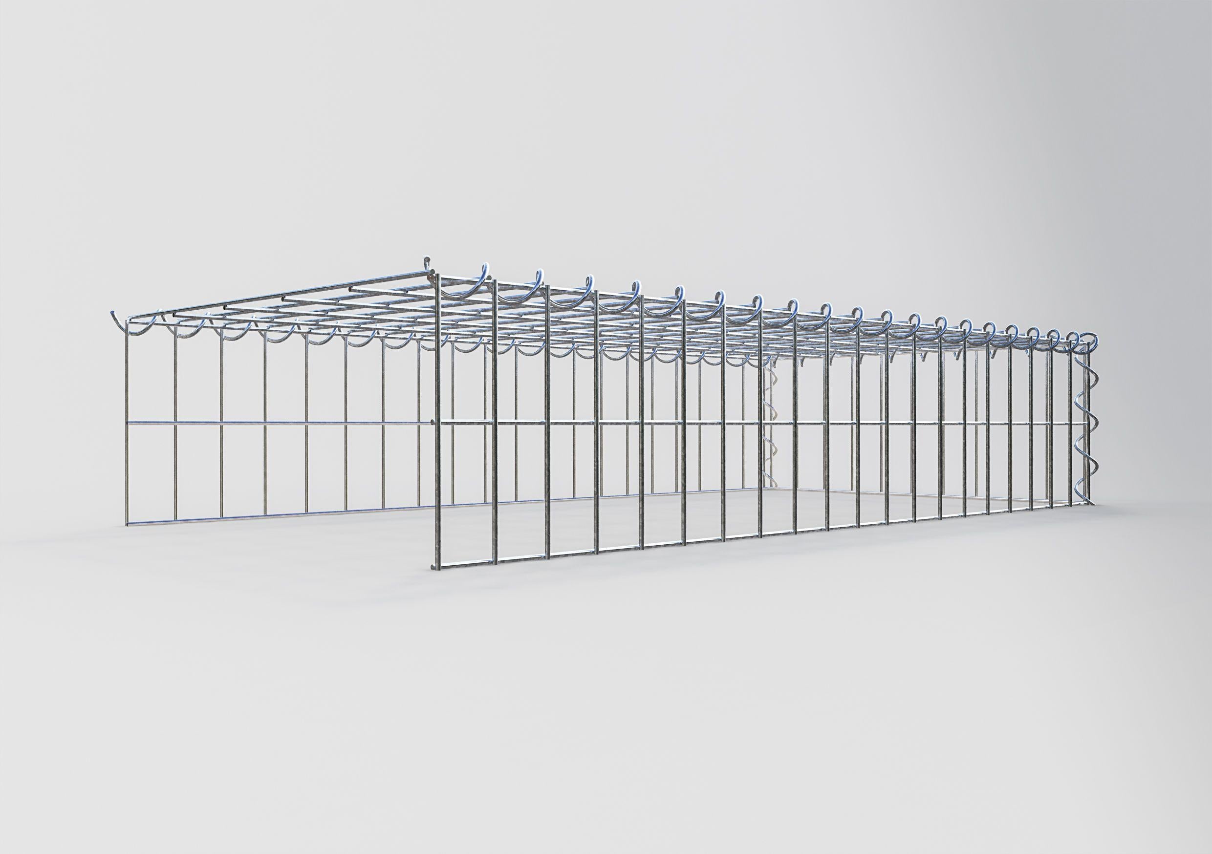 Gabion rapporté type 4 100 cm x 20 cm x 50 cm (L x H x P), mailles 5 cm x 10 cm, spirale