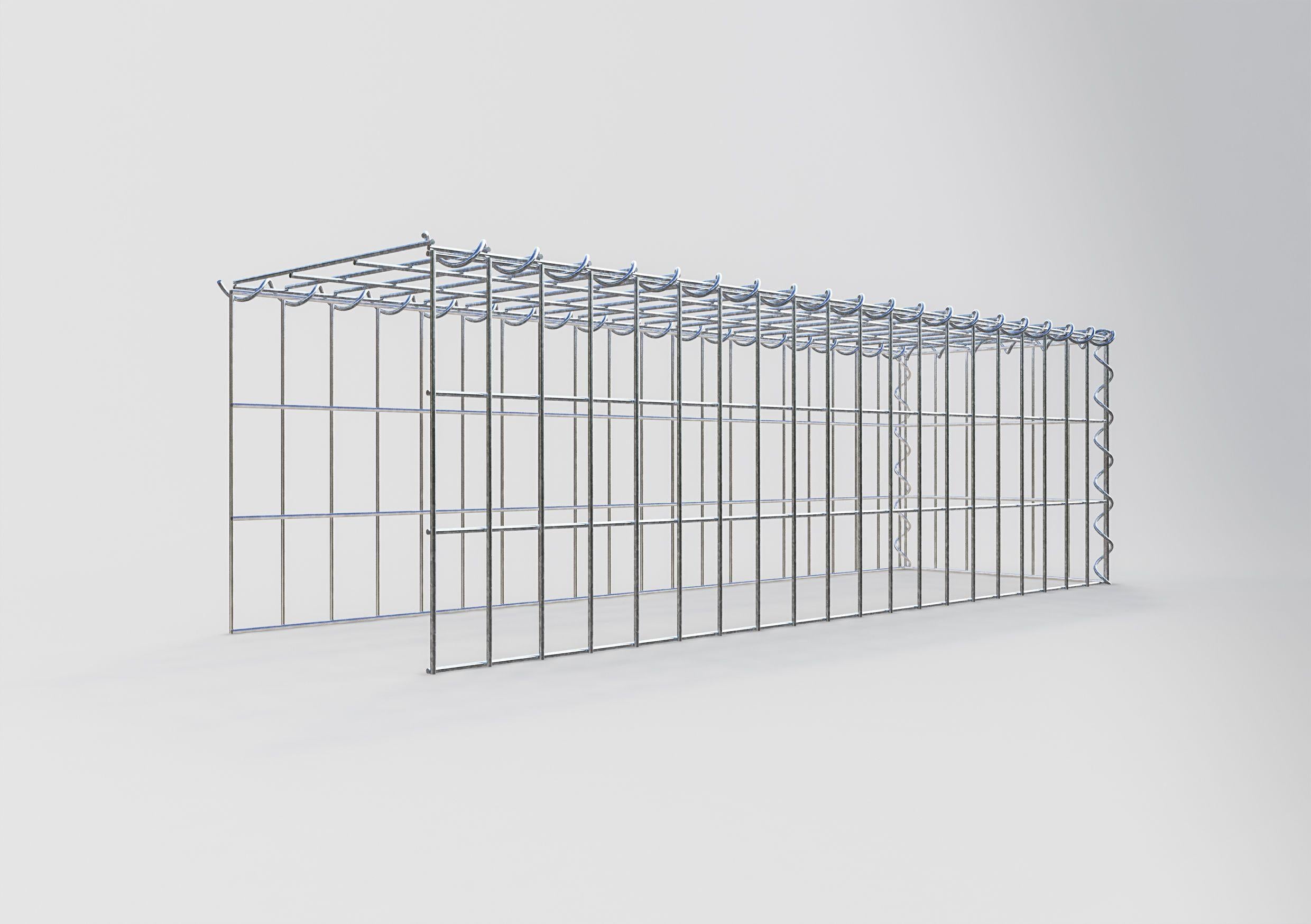 Gabion rapporté type 4 100 cm x 30 cm x 30 cm (L x H x P), mailles 5 cm x 10 cm, spirale