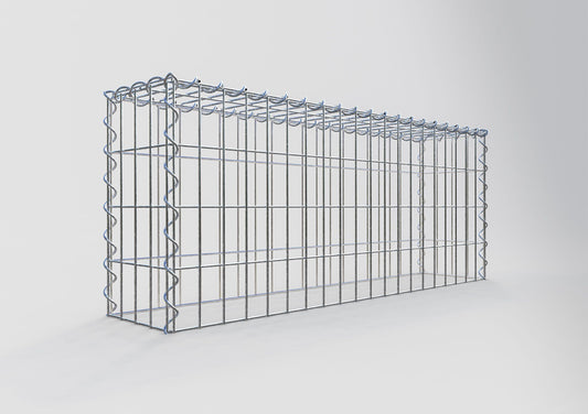 Opvokset gabion type 3 100 cm x 40 cm x 20 cm (L x H x D), maskestørrelse 5 cm x 10 cm, spiral