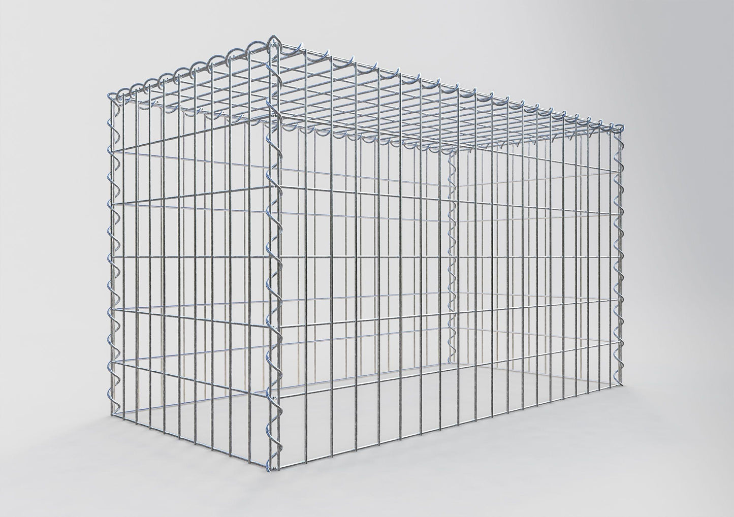 Gabion rapporté type 3 100 cm x 60 cm x 50 cm (L x H x P), mailles 5 cm x 10 cm, spirale