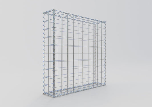 Gavión 100 cm x 100 cm x 20 cm (largo x alto x fondo), malla 10 cm x 10 cm, en espiral